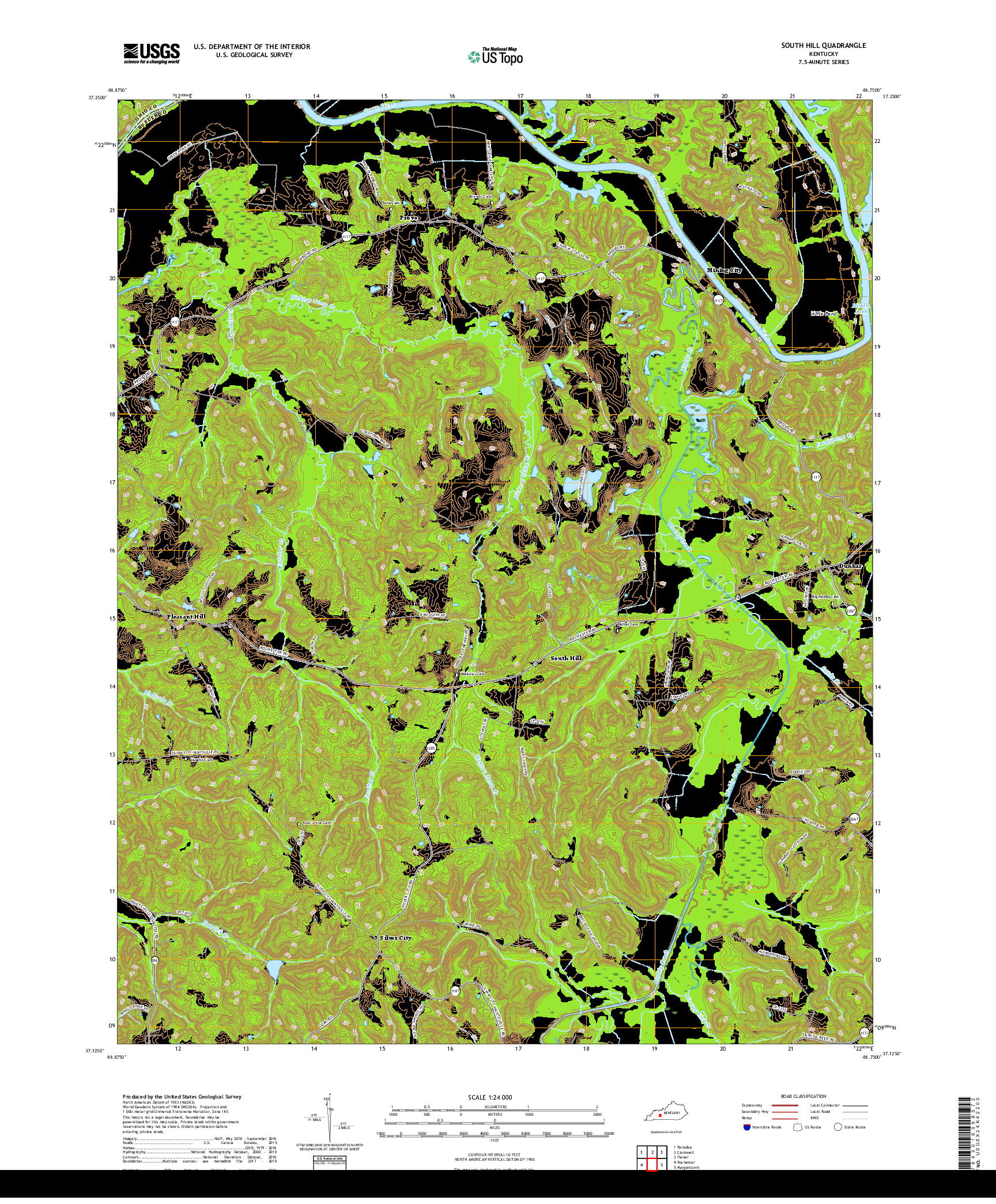 USGS US TOPO 7.5-MINUTE MAP FOR SOUTH HILL, KY 2019