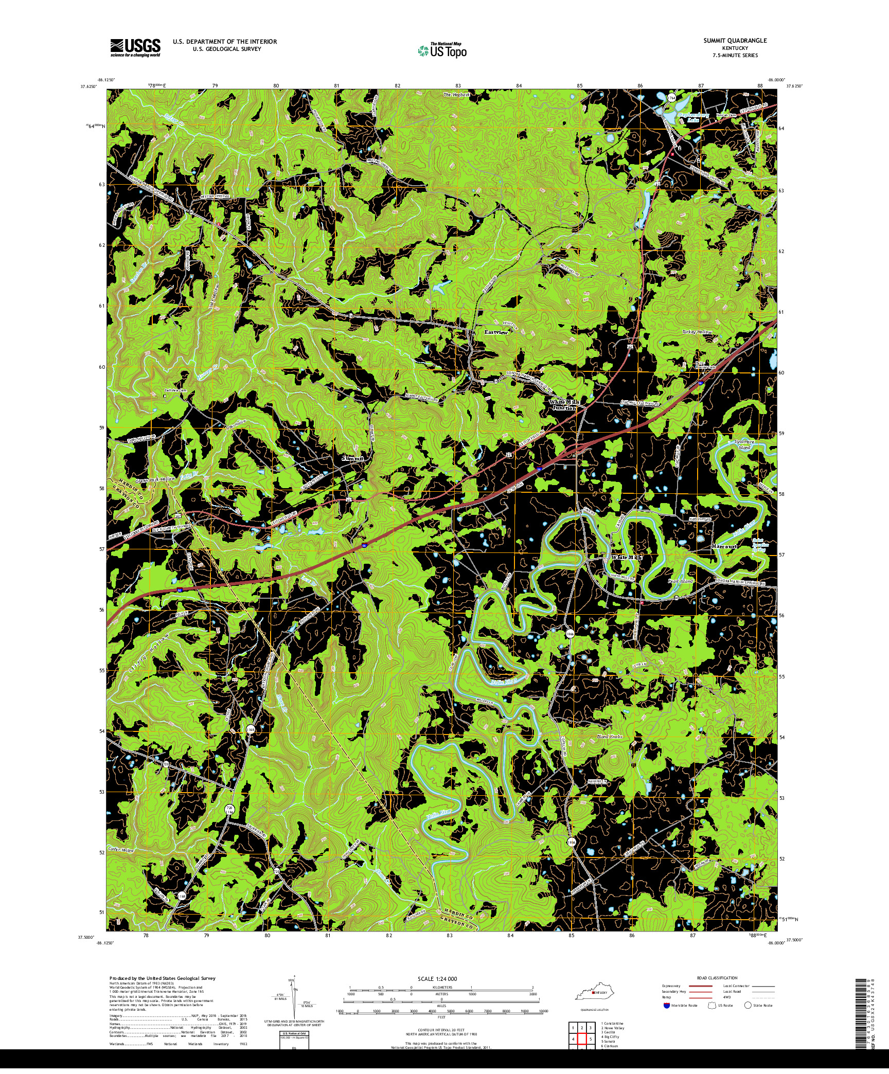 USGS US TOPO 7.5-MINUTE MAP FOR SUMMIT, KY 2019