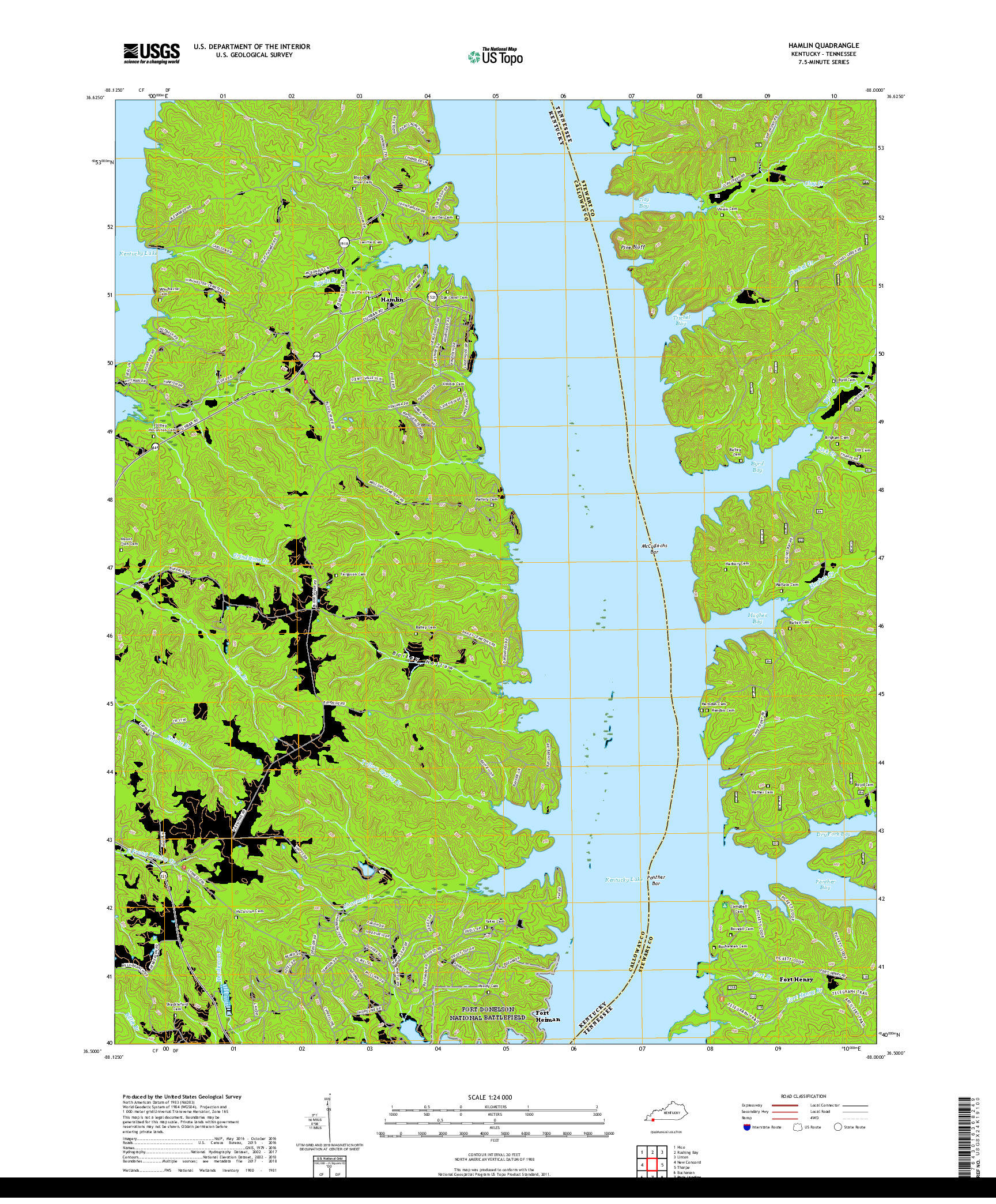 USGS US TOPO 7.5-MINUTE MAP FOR HAMLIN, KY,TN 2019