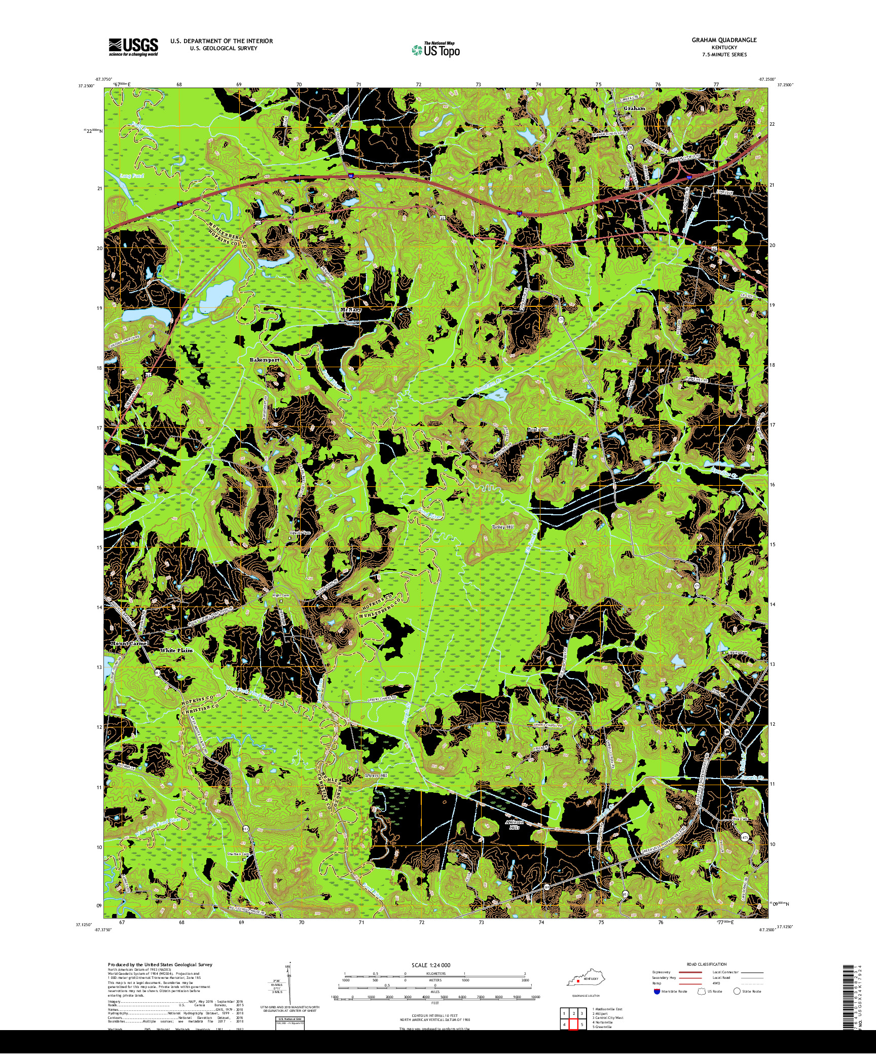 USGS US TOPO 7.5-MINUTE MAP FOR GRAHAM, KY 2019