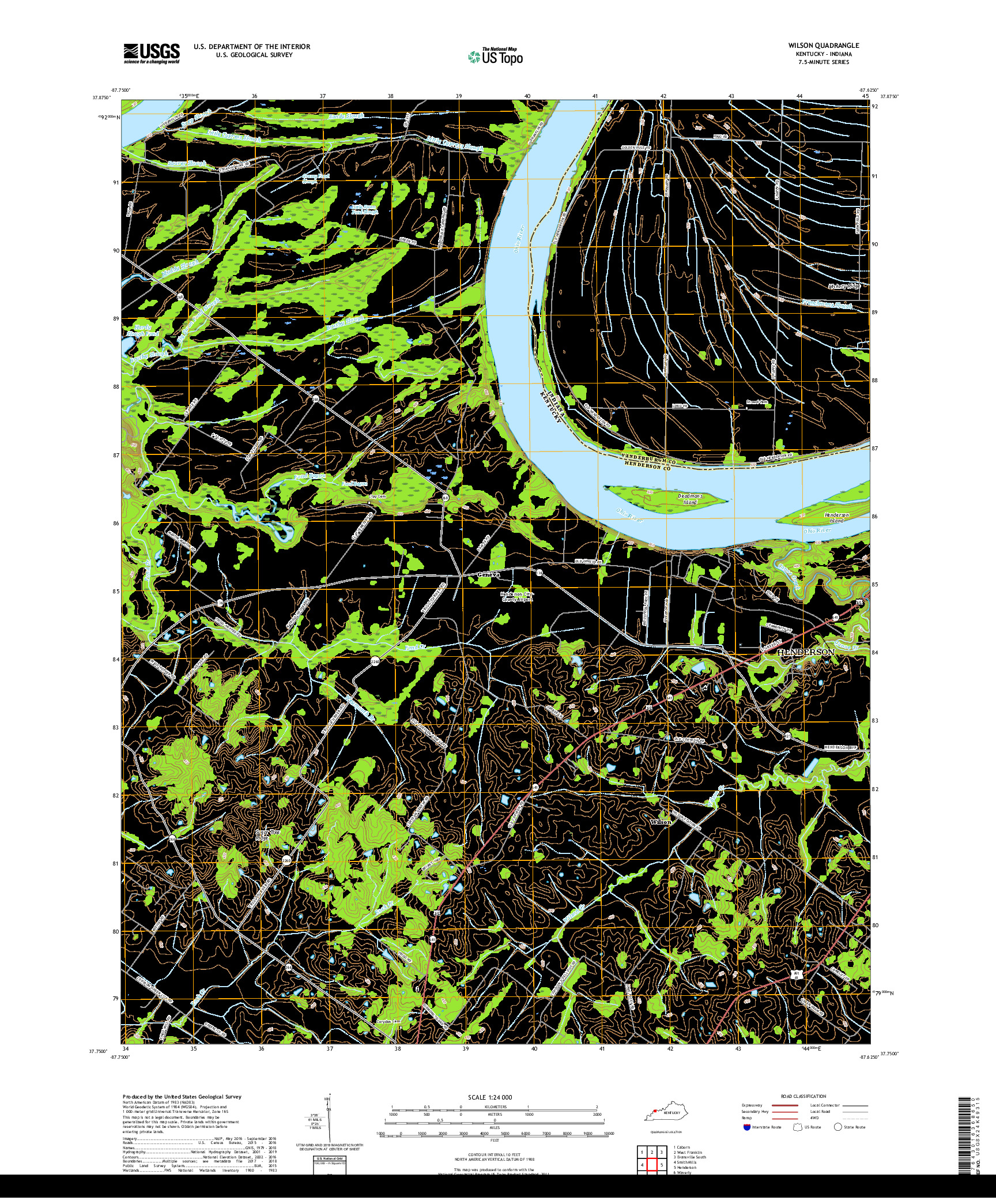 USGS US TOPO 7.5-MINUTE MAP FOR WILSON, KY,IN 2019