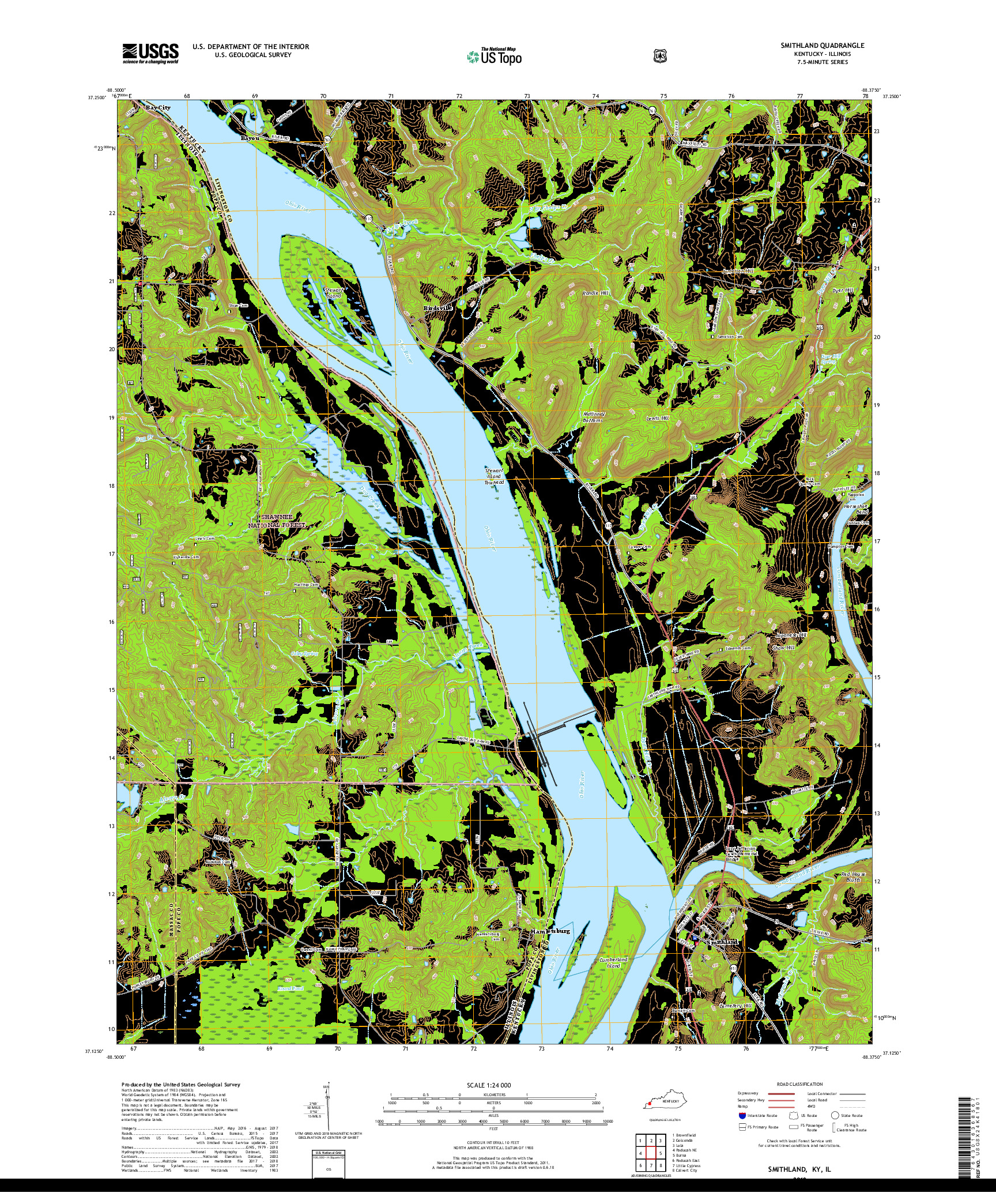 USGS US TOPO 7.5-MINUTE MAP FOR SMITHLAND, KY,IL 2019