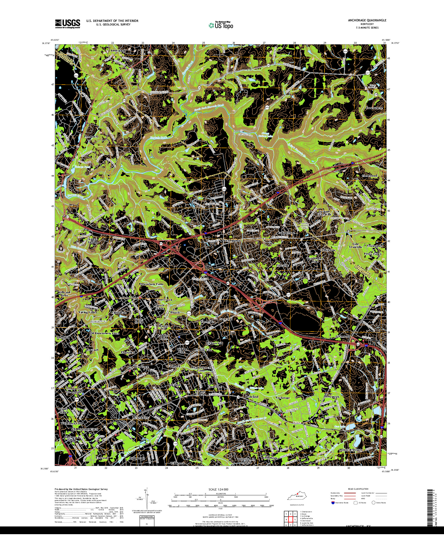 USGS US TOPO 7.5-MINUTE MAP FOR ANCHORAGE, KY 2019