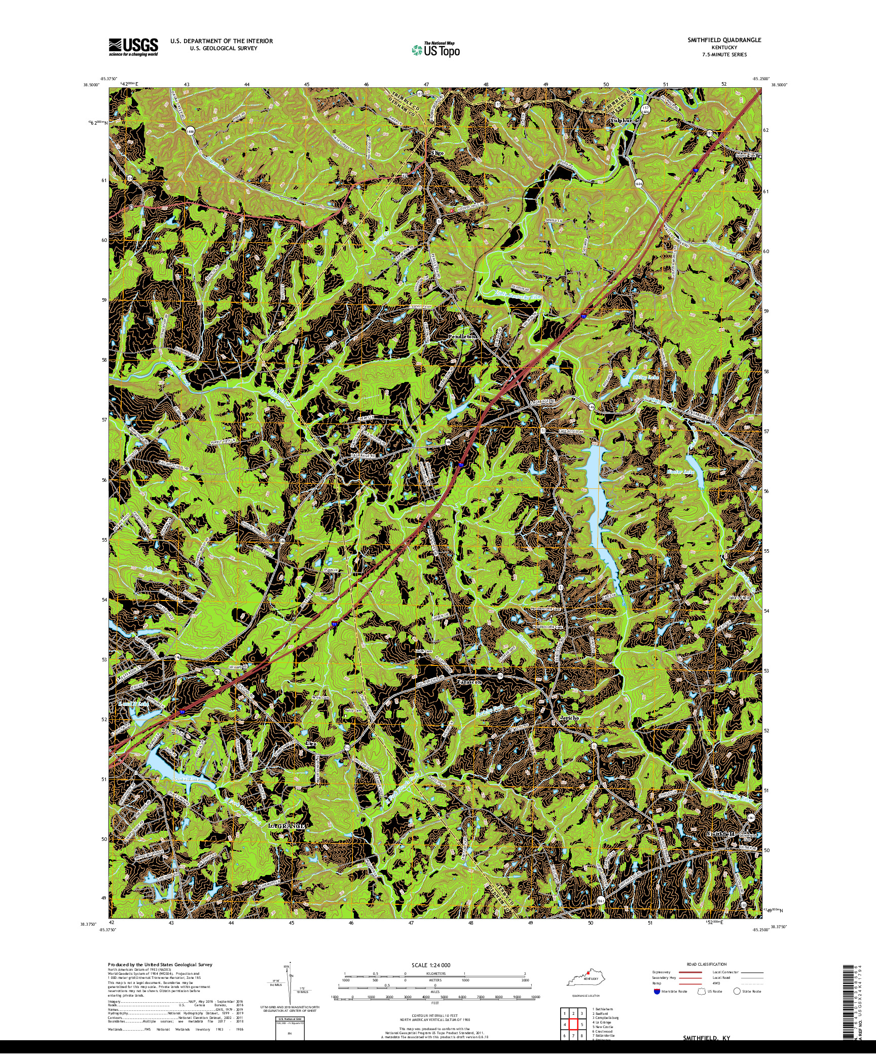 USGS US TOPO 7.5-MINUTE MAP FOR SMITHFIELD, KY 2019