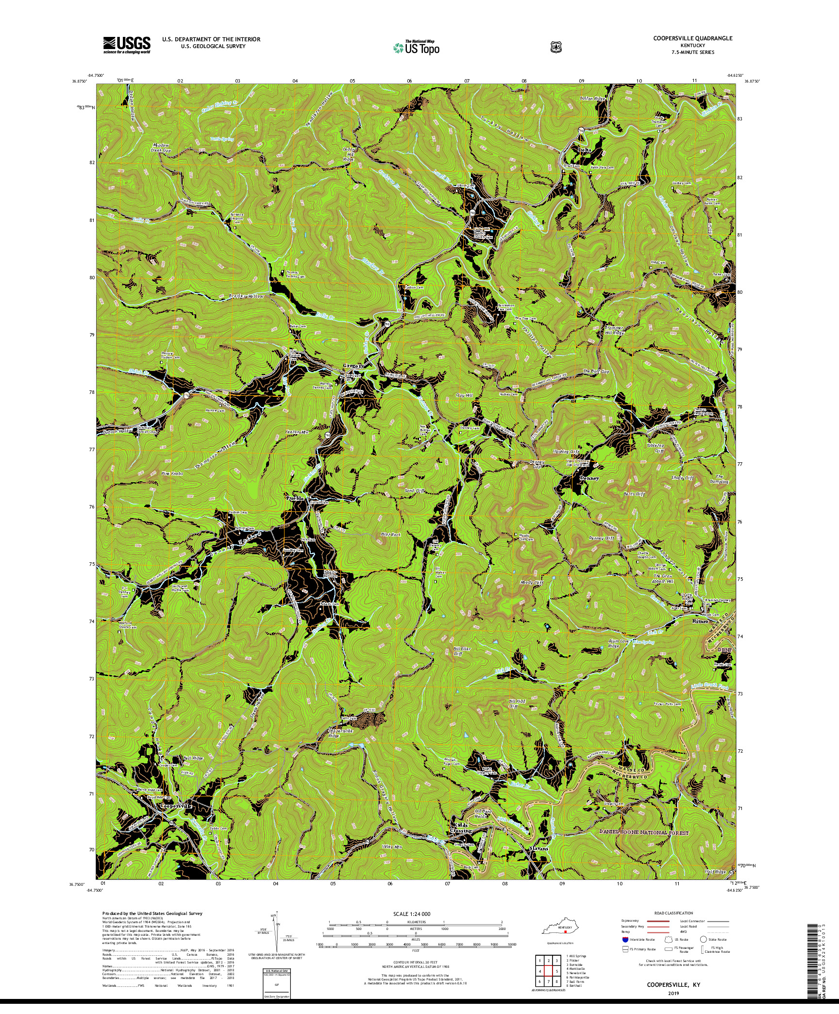 USGS US TOPO 7.5-MINUTE MAP FOR COOPERSVILLE, KY 2019