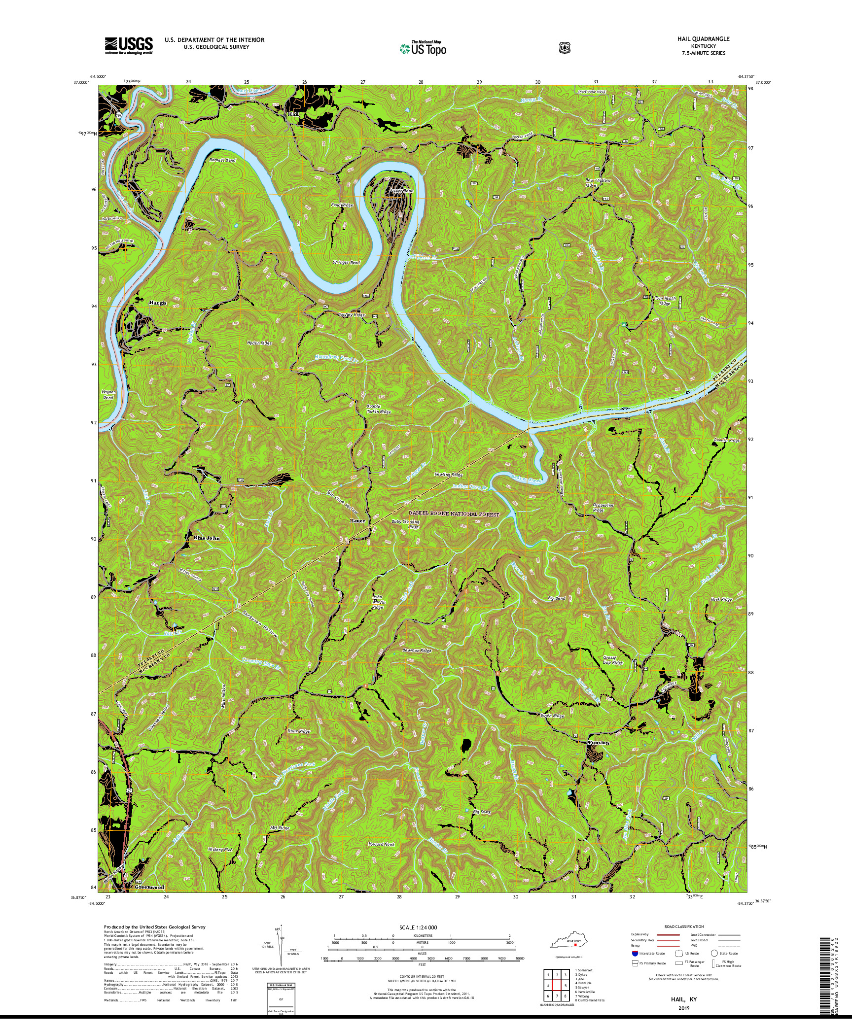 USGS US TOPO 7.5-MINUTE MAP FOR HAIL, KY 2019