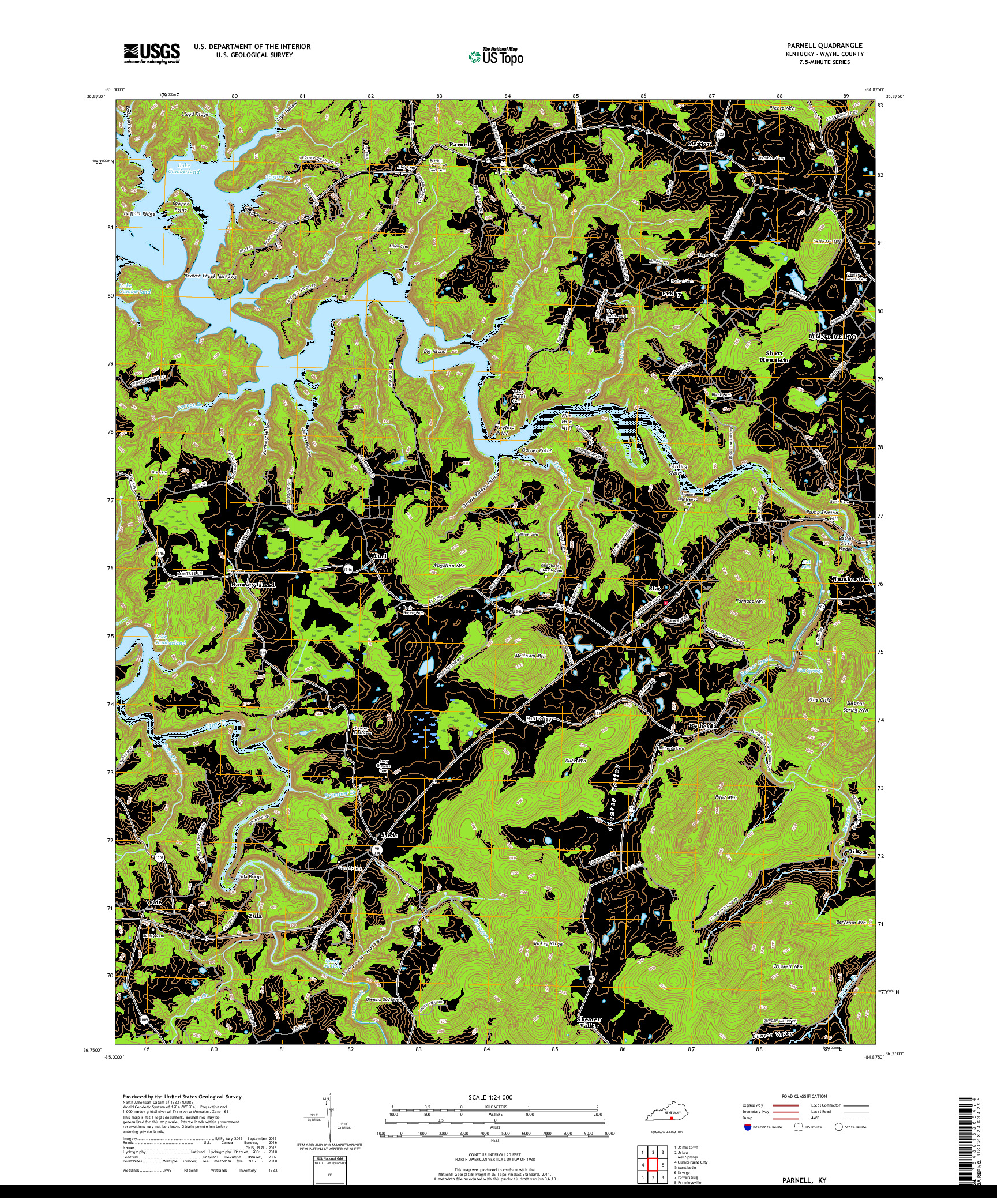 USGS US TOPO 7.5-MINUTE MAP FOR PARNELL, KY 2019