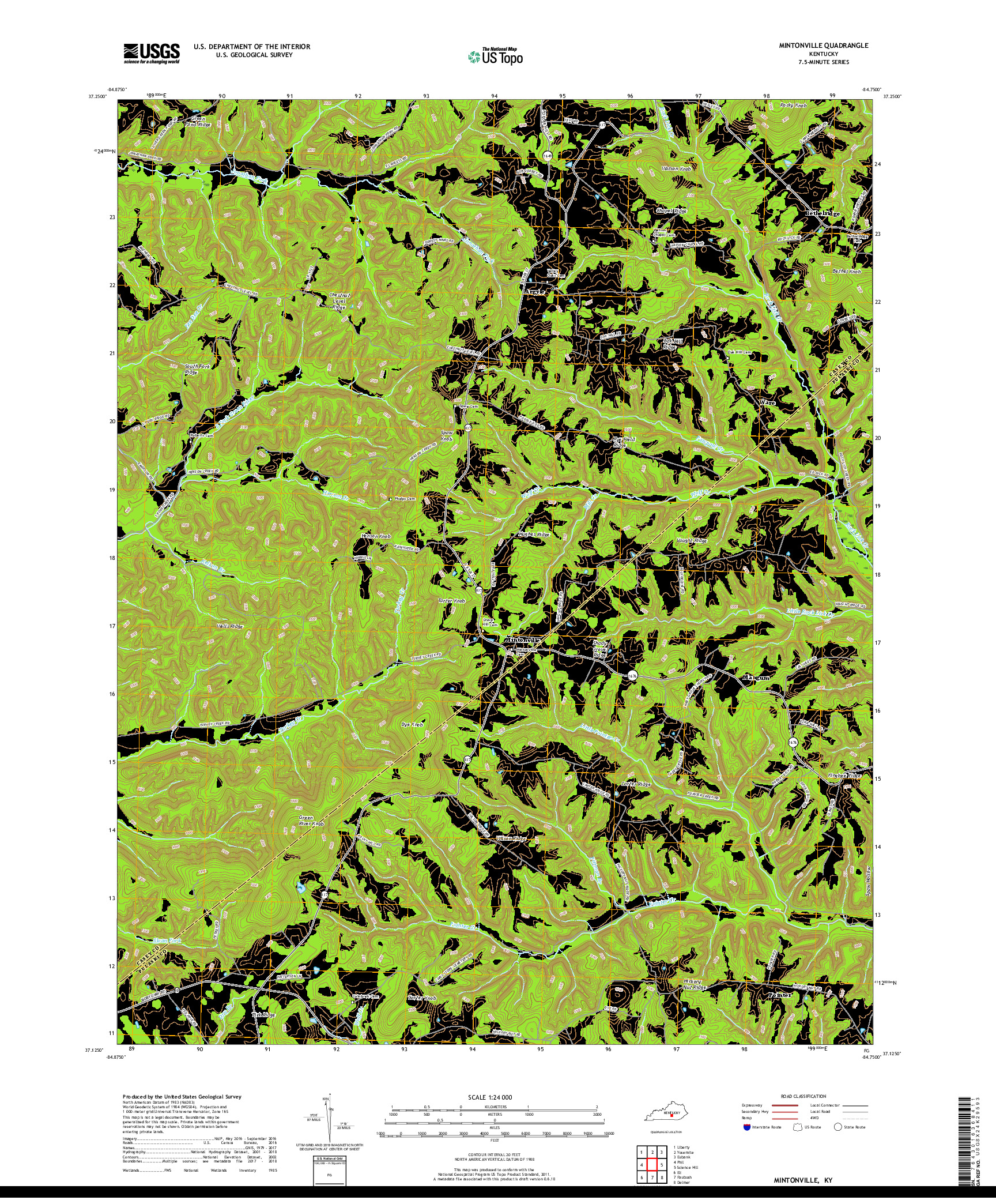 USGS US TOPO 7.5-MINUTE MAP FOR MINTONVILLE, KY 2019