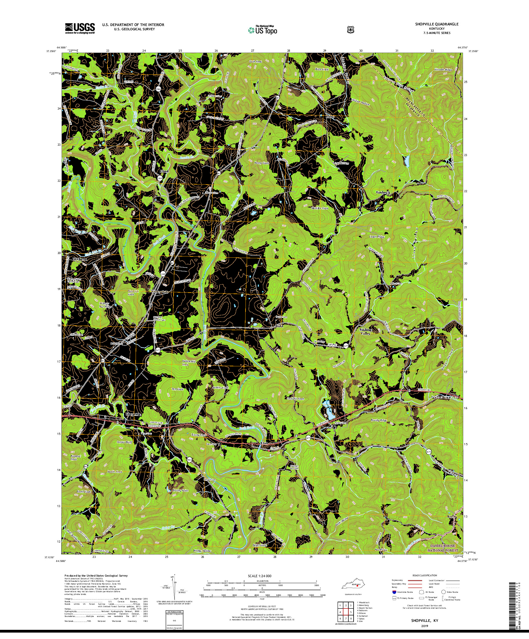 USGS US TOPO 7.5-MINUTE MAP FOR SHOPVILLE, KY 2019