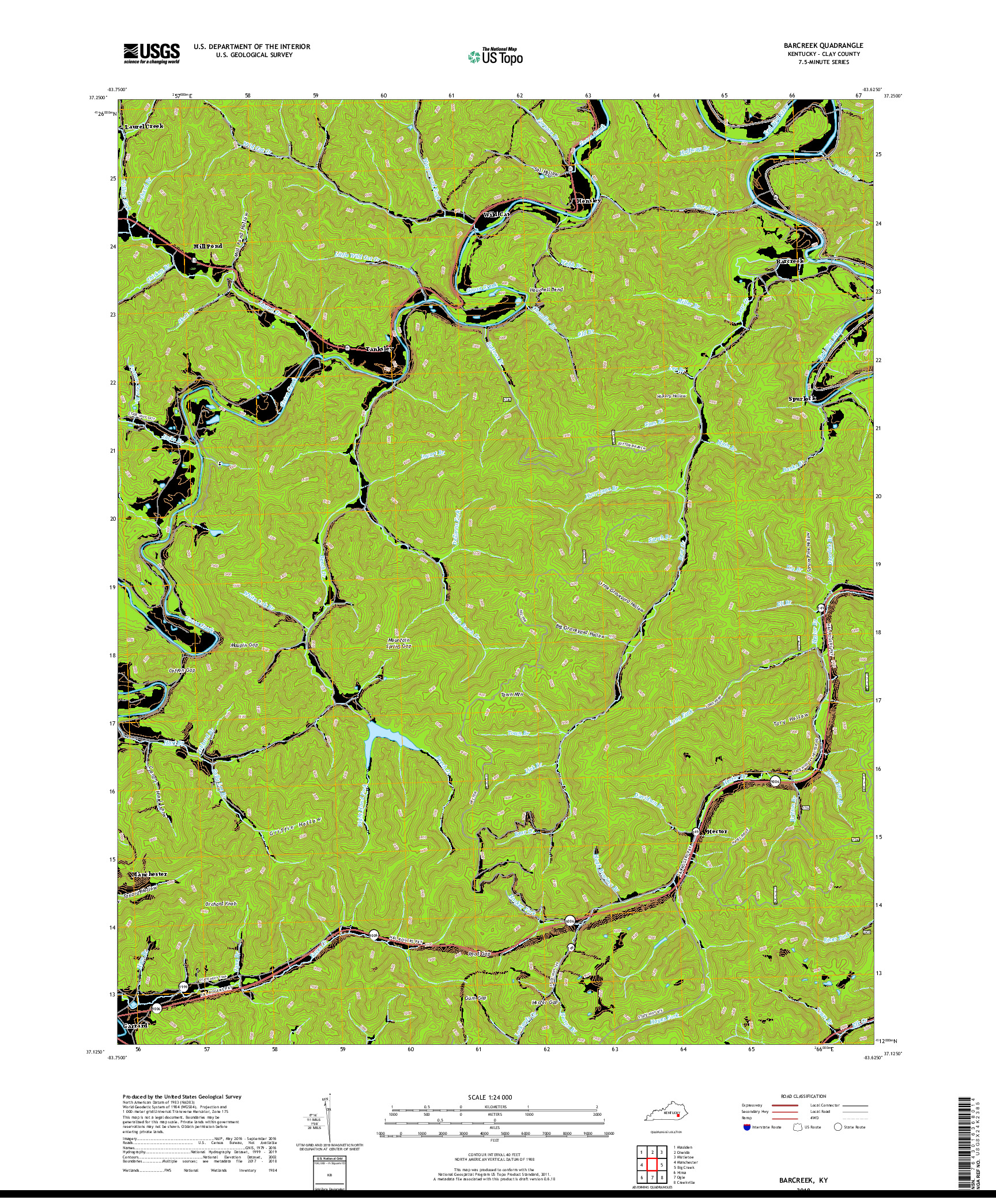 USGS US TOPO 7.5-MINUTE MAP FOR BARCREEK, KY 2019