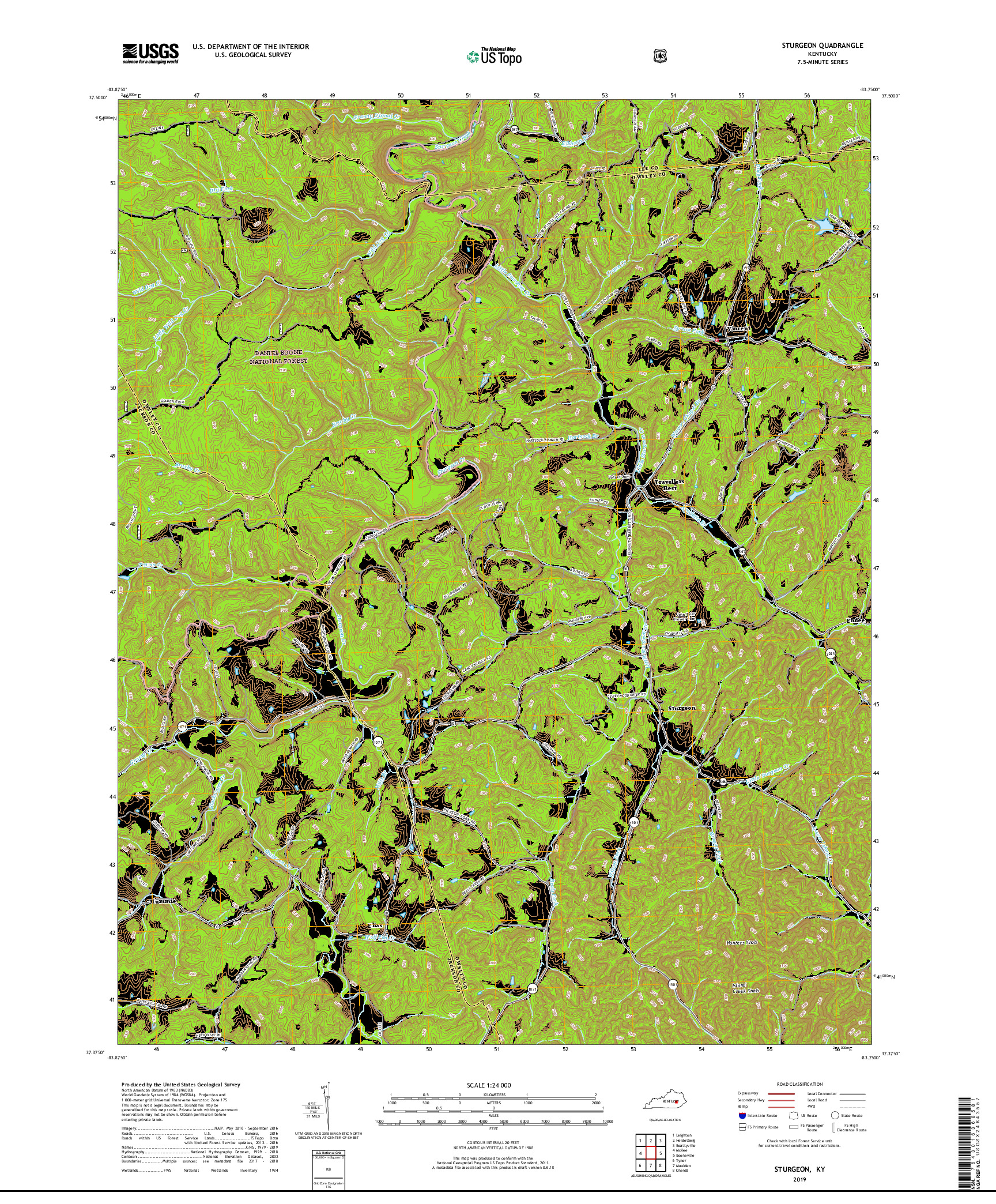 USGS US TOPO 7.5-MINUTE MAP FOR STURGEON, KY 2019