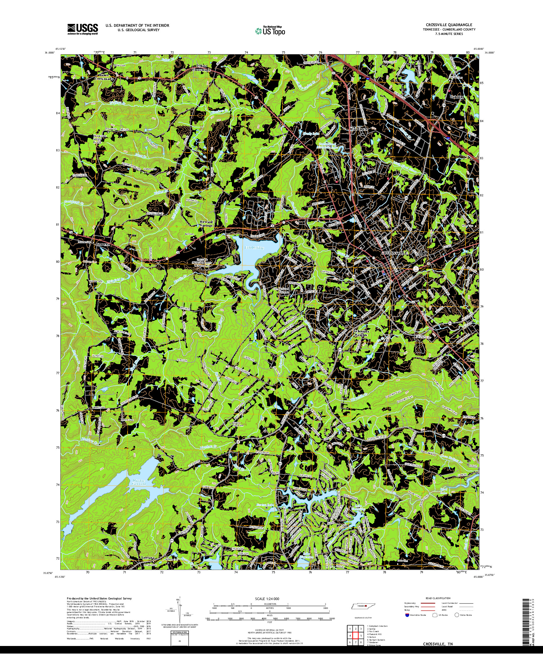 USGS US TOPO 7.5-MINUTE MAP FOR CROSSVILLE, TN 2019