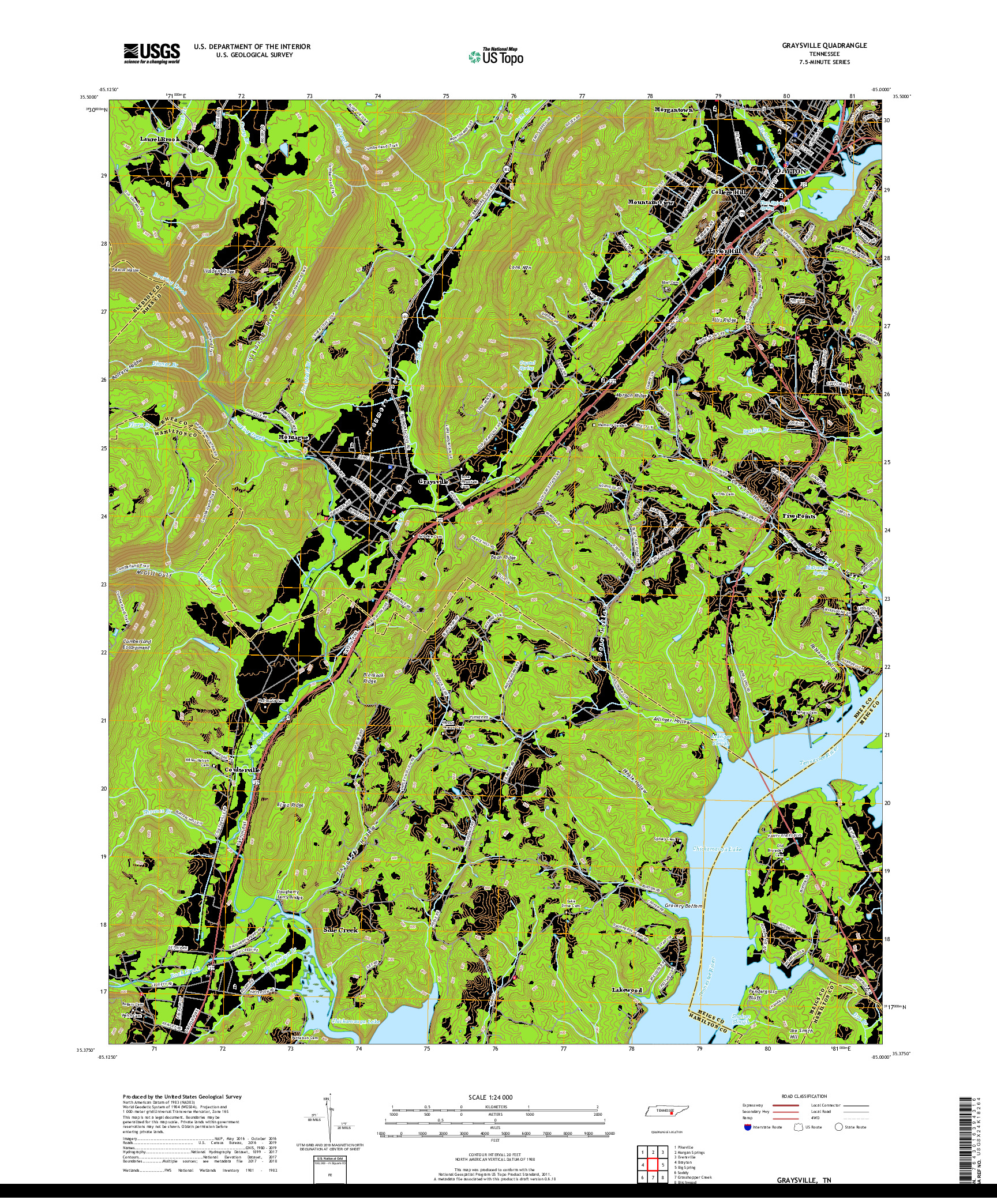 USGS US TOPO 7.5-MINUTE MAP FOR GRAYSVILLE, TN 2019