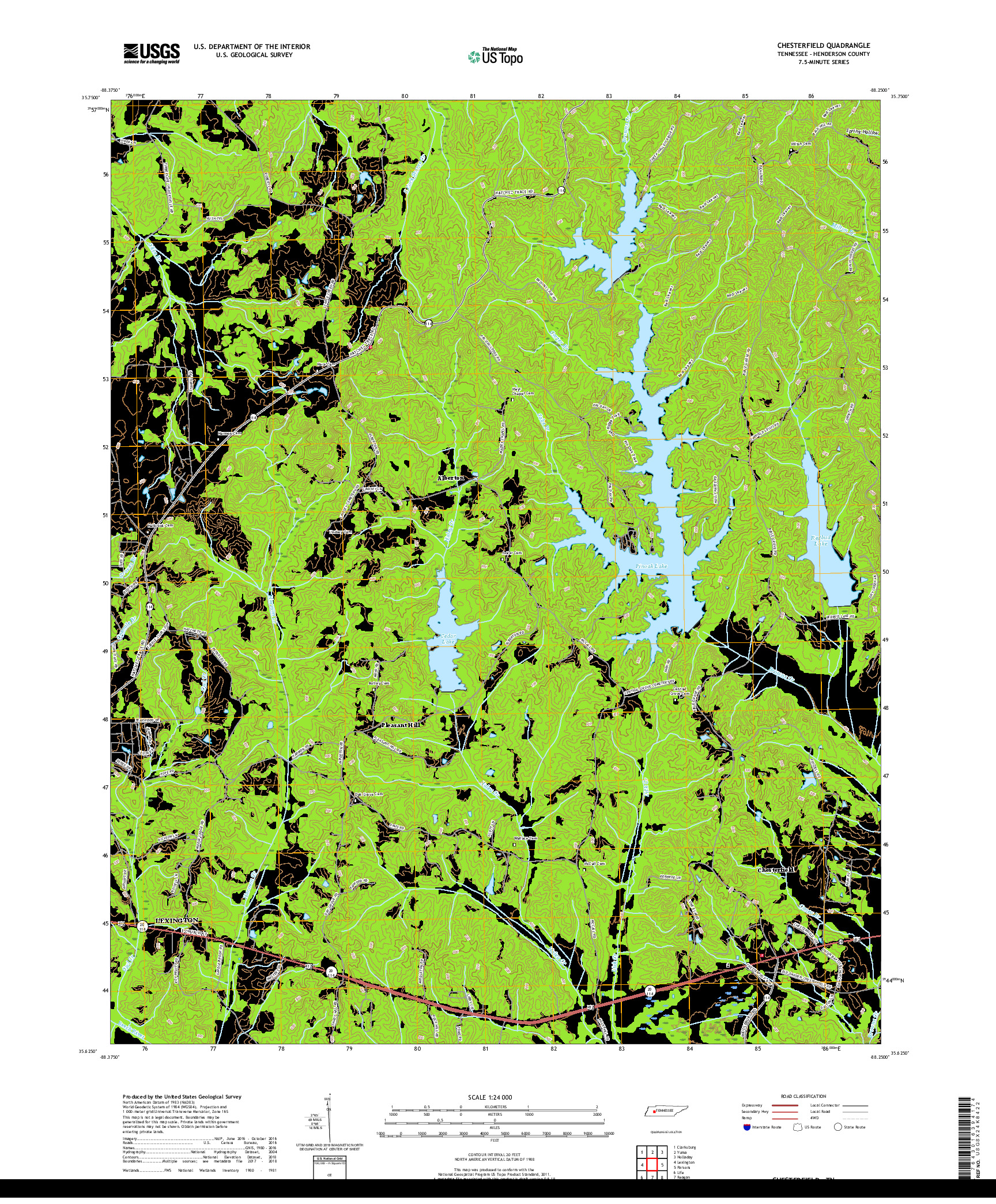 USGS US TOPO 7.5-MINUTE MAP FOR CHESTERFIELD, TN 2019