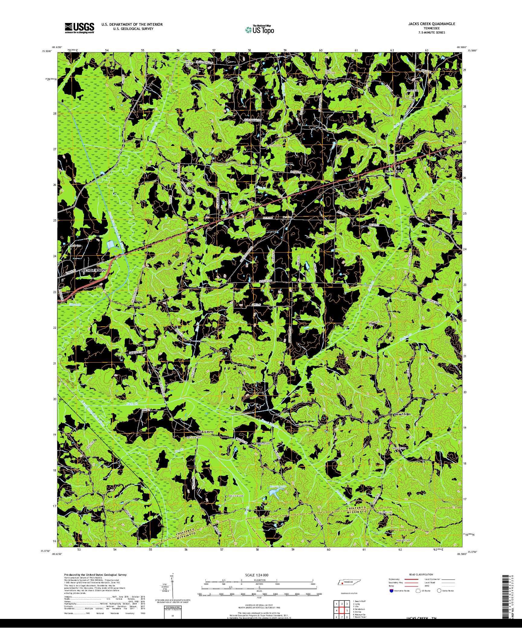 USGS US TOPO 7.5-MINUTE MAP FOR JACKS CREEK, TN 2019