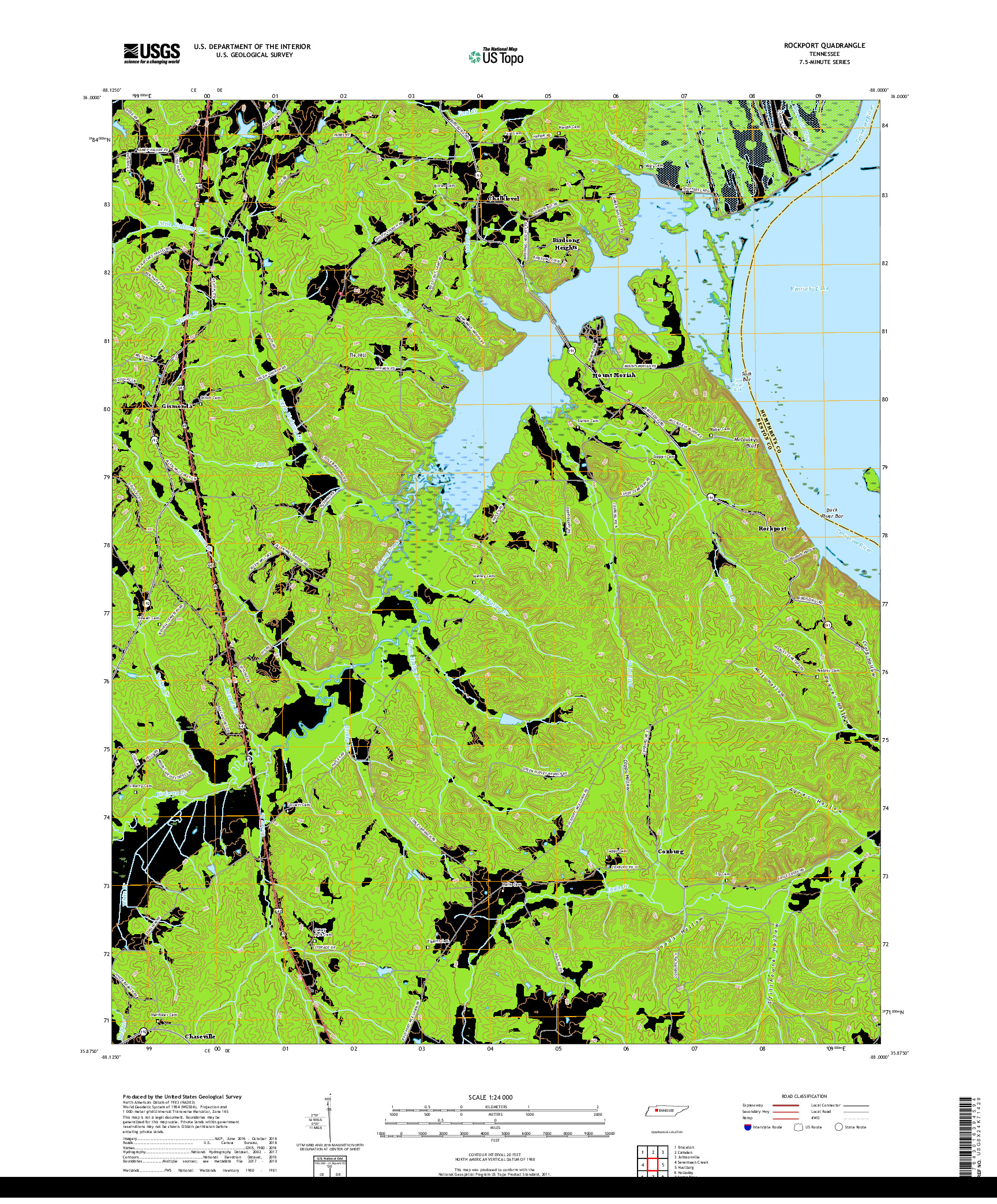 USGS US TOPO 7.5-MINUTE MAP FOR ROCKPORT, TN 2019