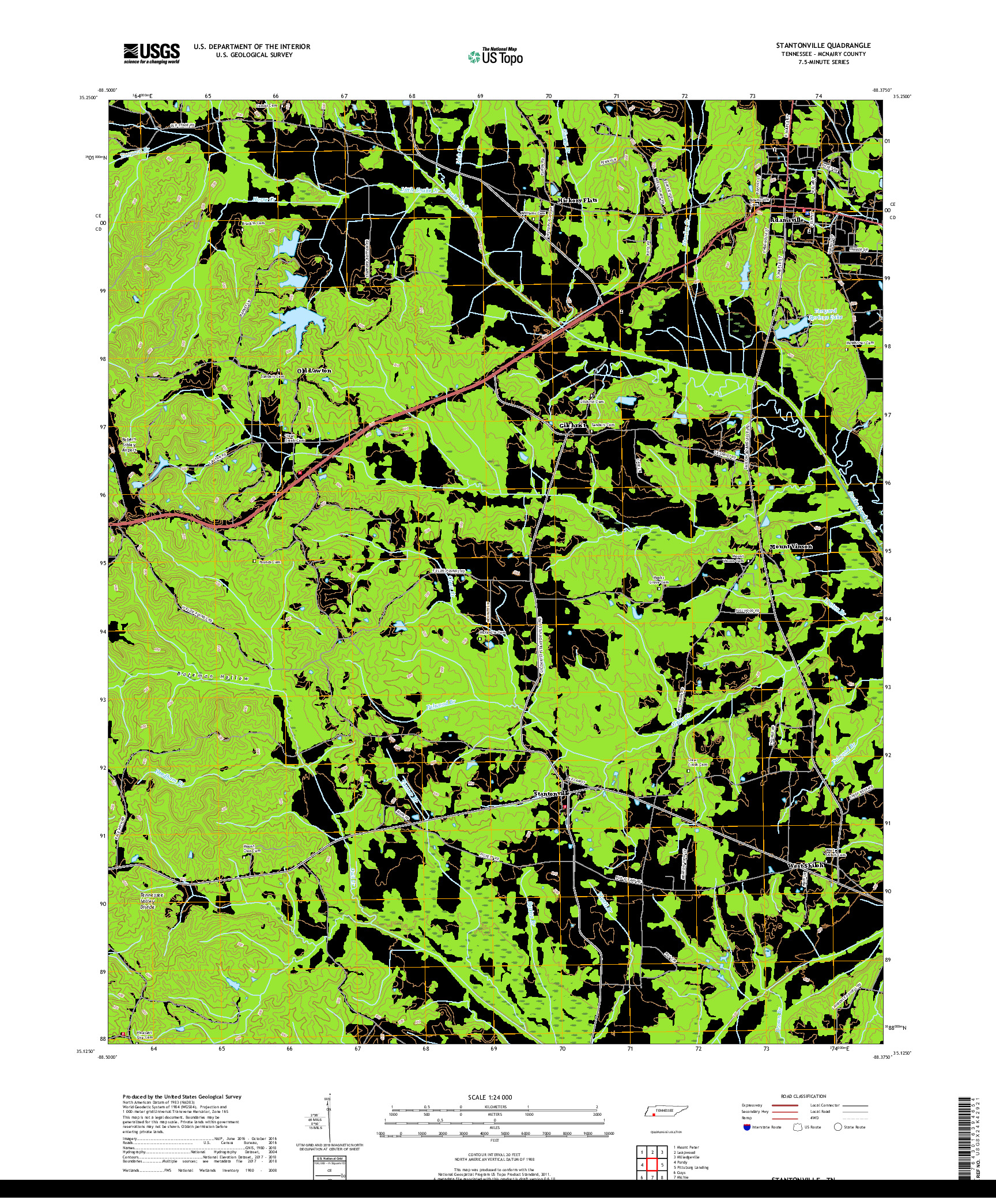 USGS US TOPO 7.5-MINUTE MAP FOR STANTONVILLE, TN 2019