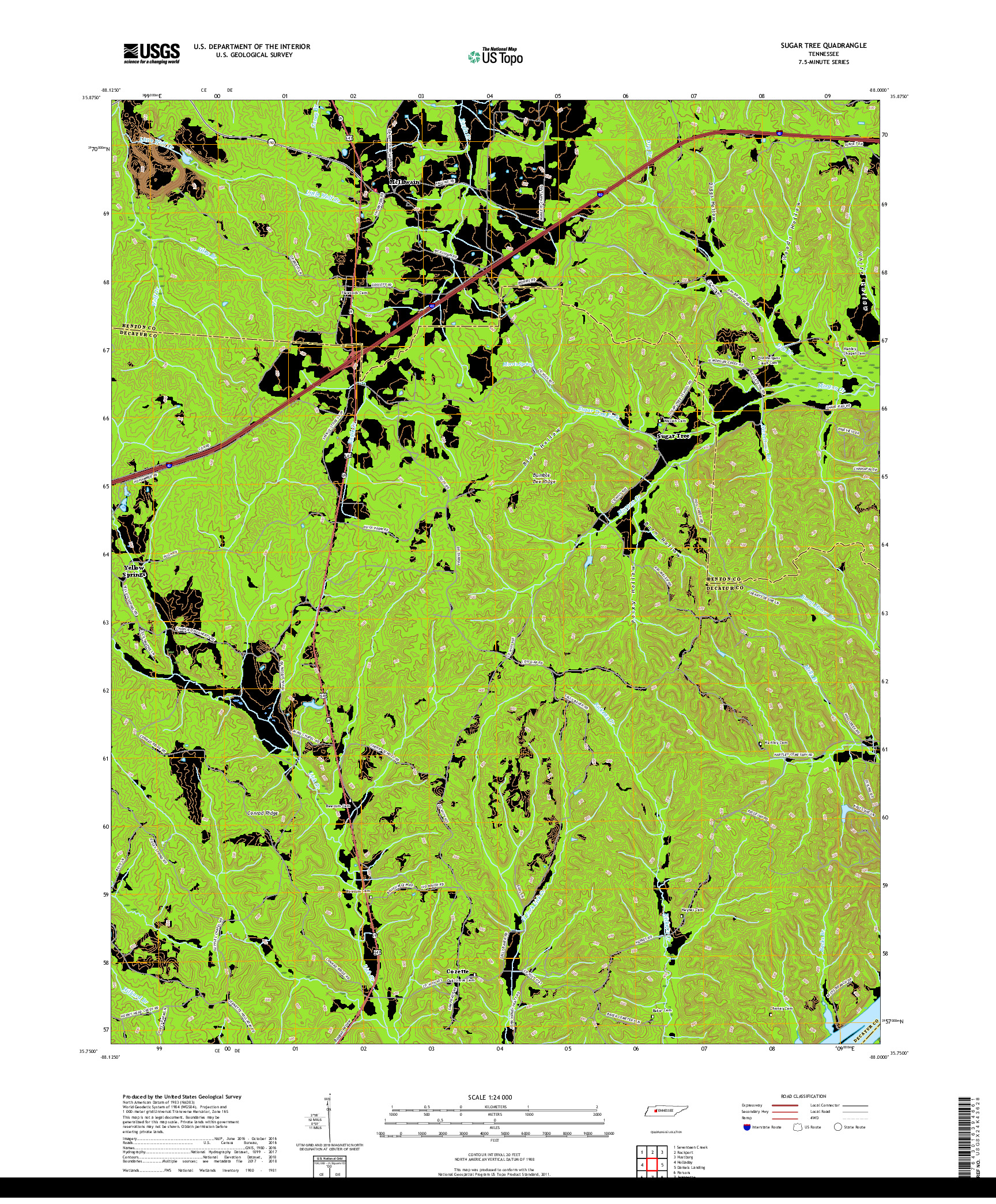 USGS US TOPO 7.5-MINUTE MAP FOR SUGAR TREE, TN 2019