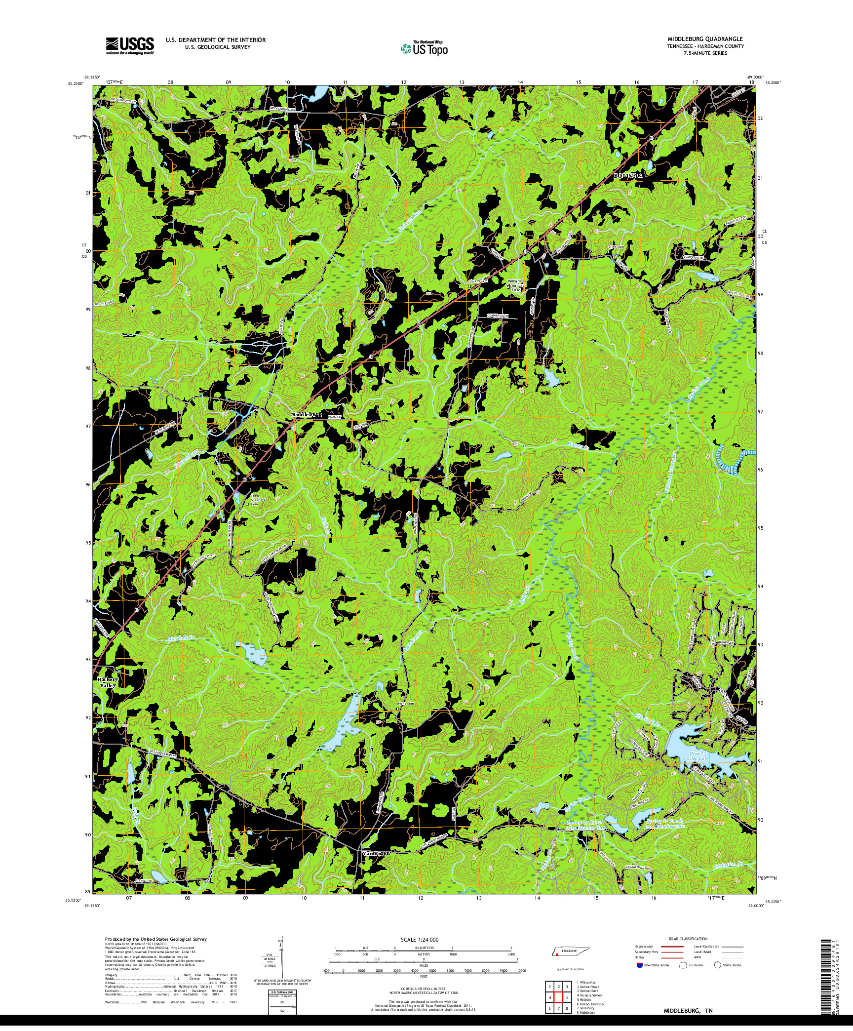 USGS US TOPO 7.5-MINUTE MAP FOR MIDDLEBURG, TN 2019