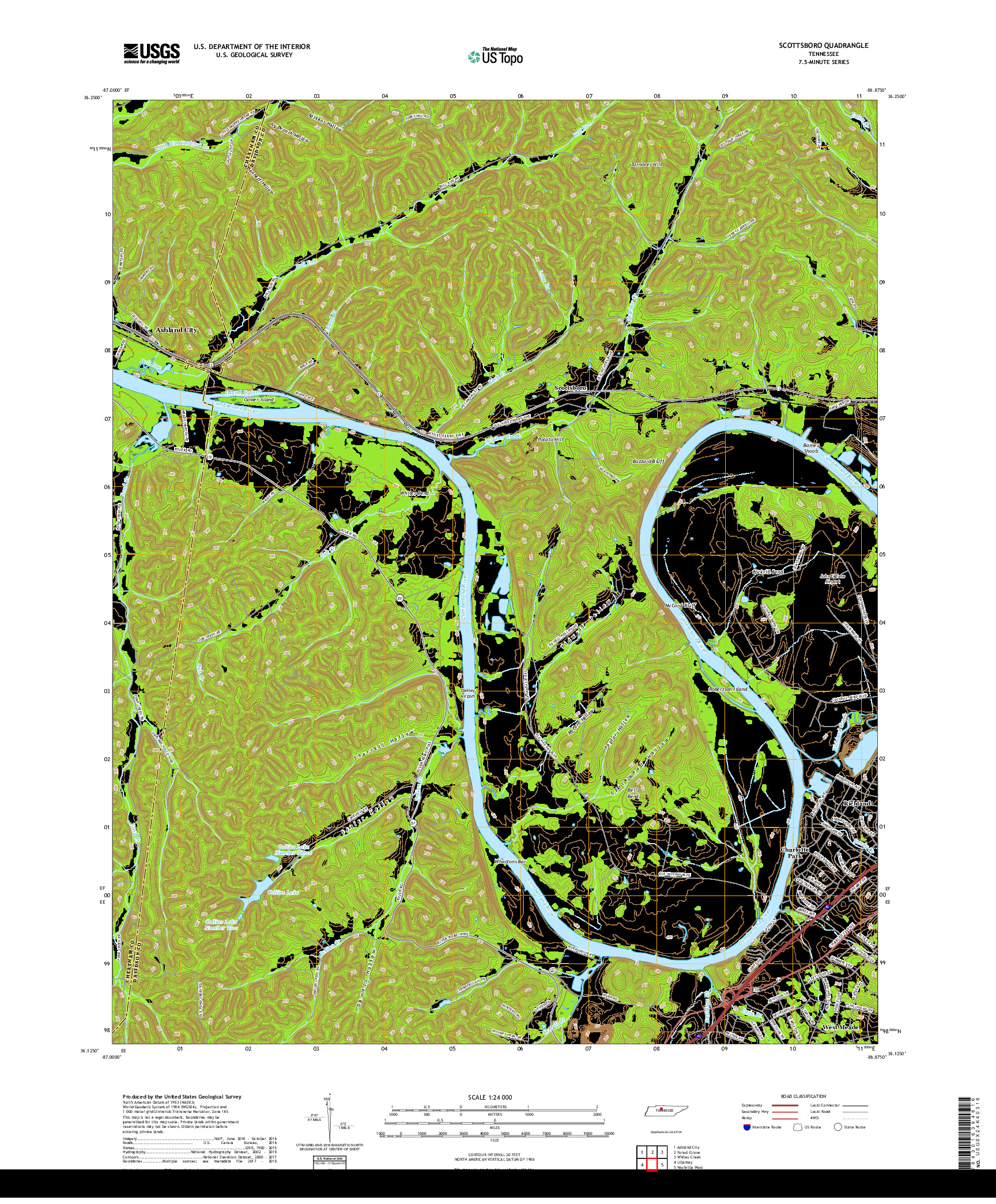 USGS US TOPO 7.5-MINUTE MAP FOR SCOTTSBORO, TN 2019