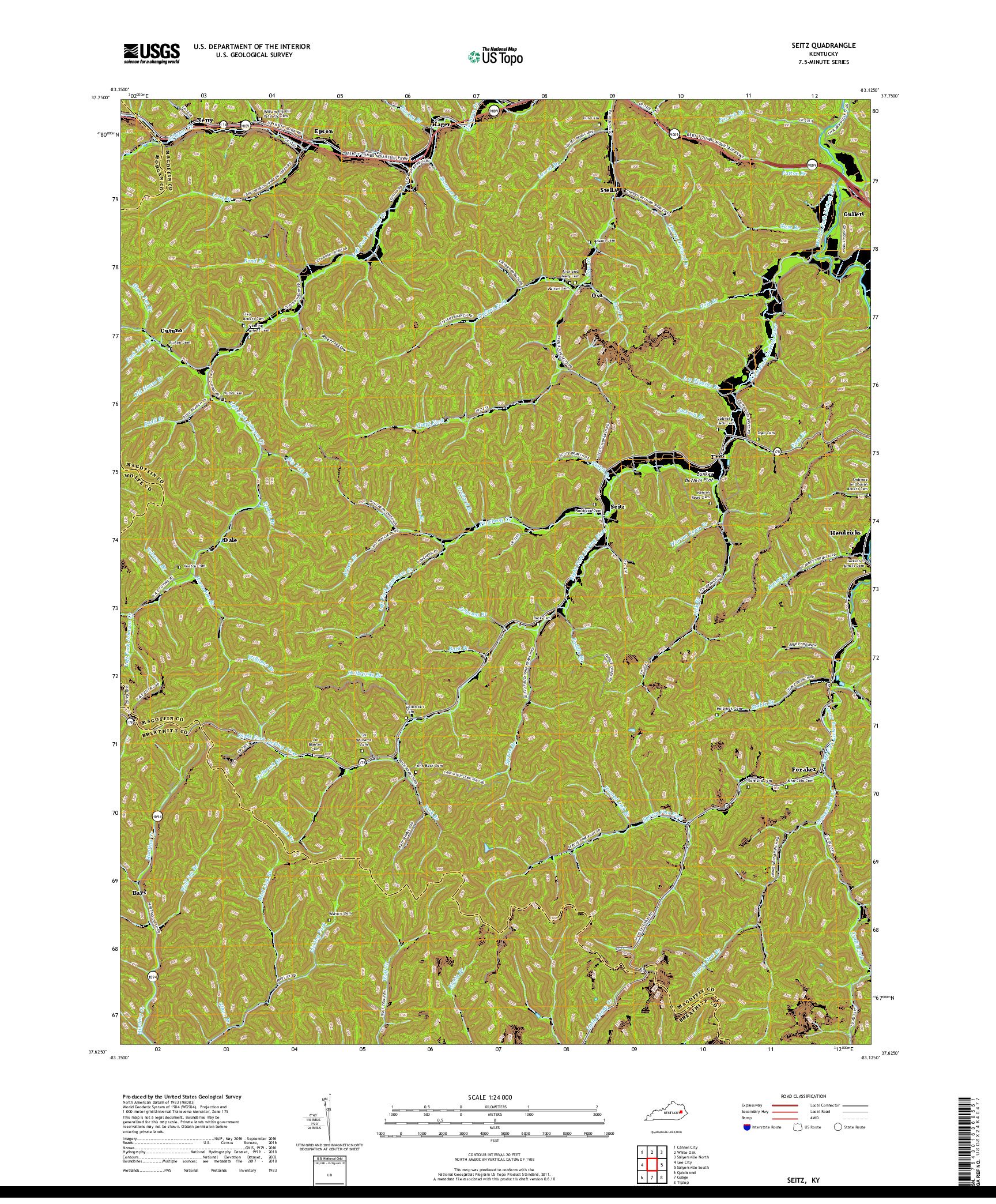 USGS US TOPO 7.5-MINUTE MAP FOR SEITZ, KY 2019