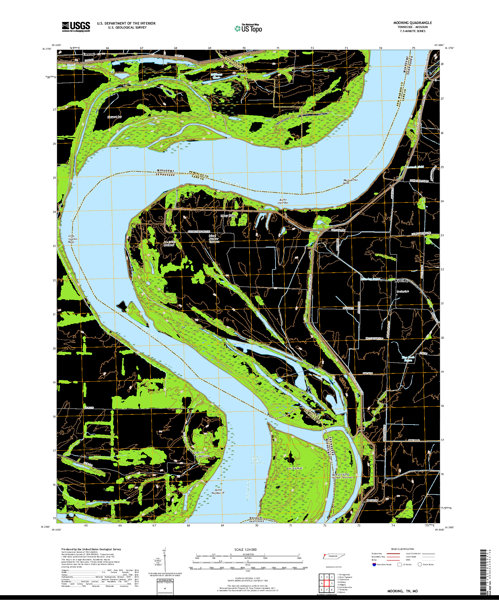 USGS US TOPO 7.5-MINUTE MAP FOR MOORING, TN,MO 2019