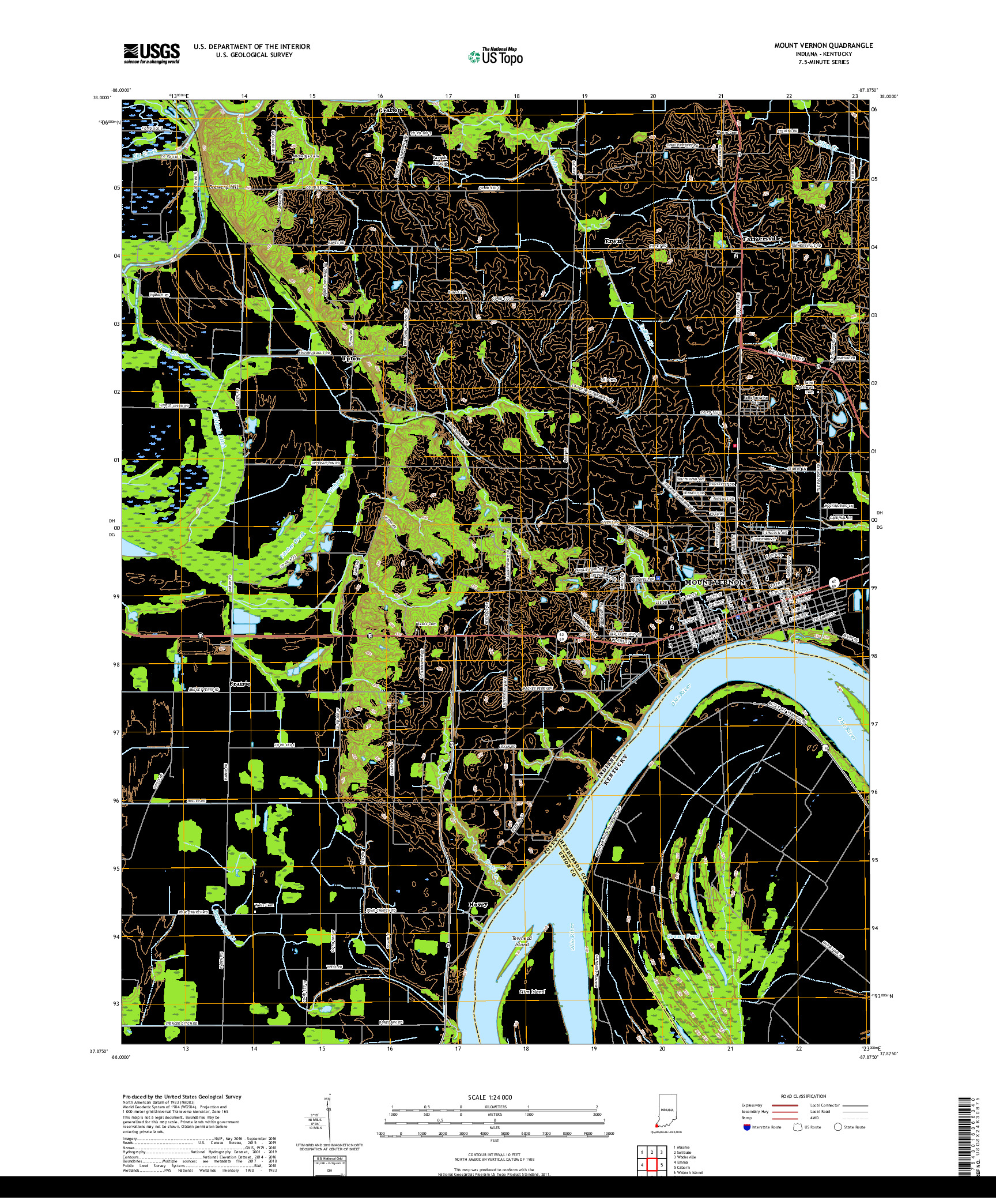 USGS US TOPO 7.5-MINUTE MAP FOR MOUNT VERNON, IN,KY 2019