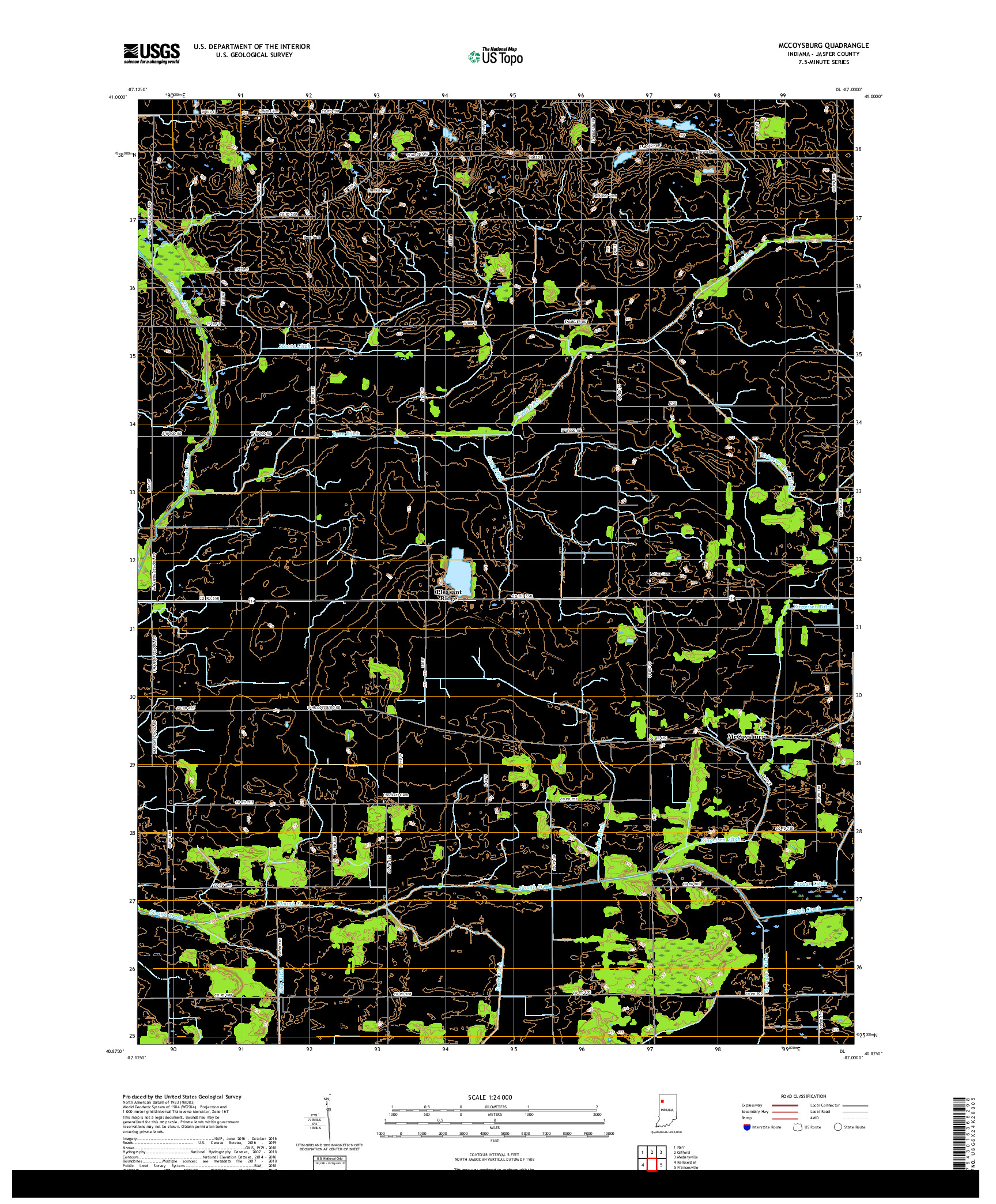 USGS US TOPO 7.5-MINUTE MAP FOR MCCOYSBURG, IN 2019