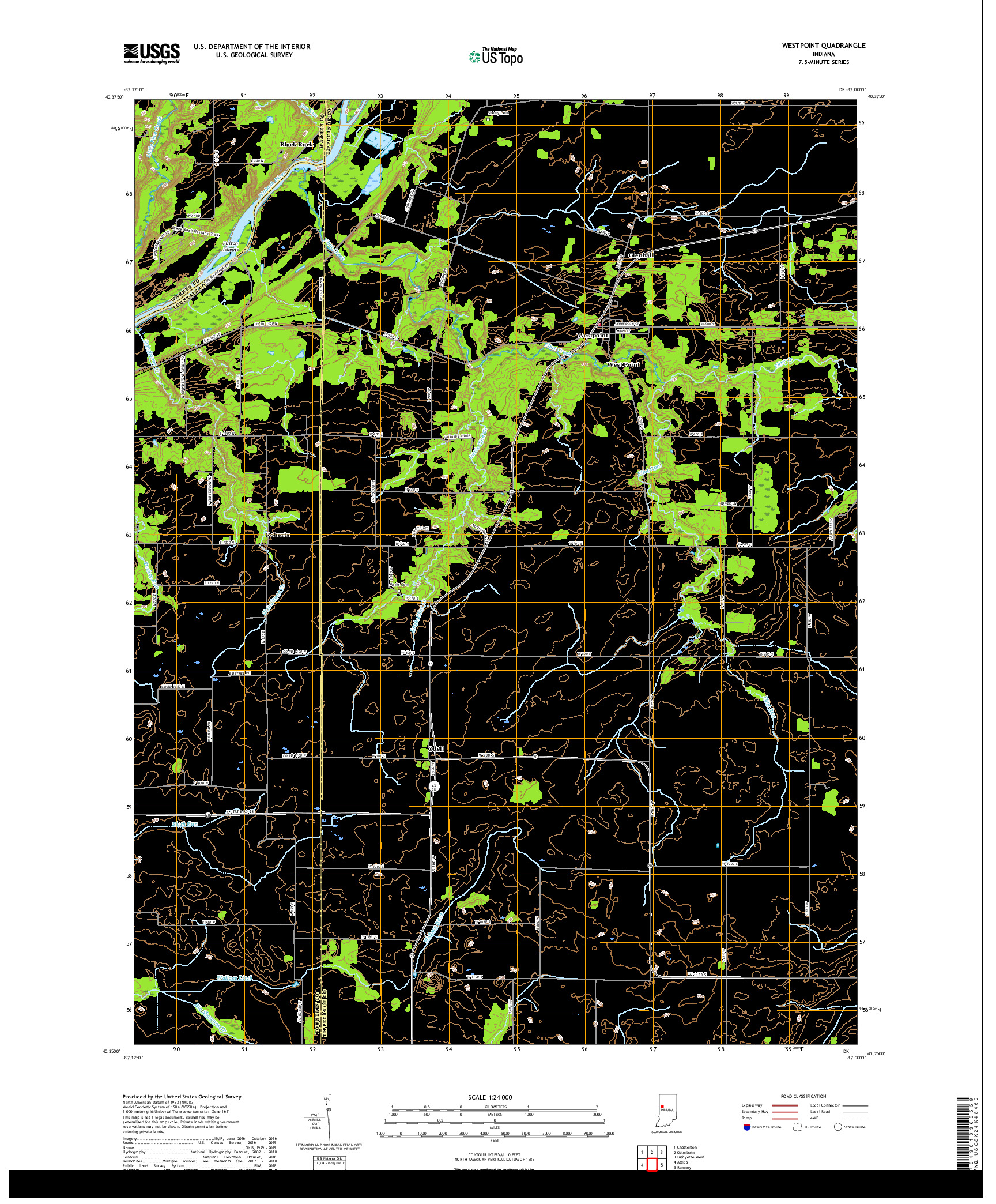 USGS US TOPO 7.5-MINUTE MAP FOR WESTPOINT, IN 2019