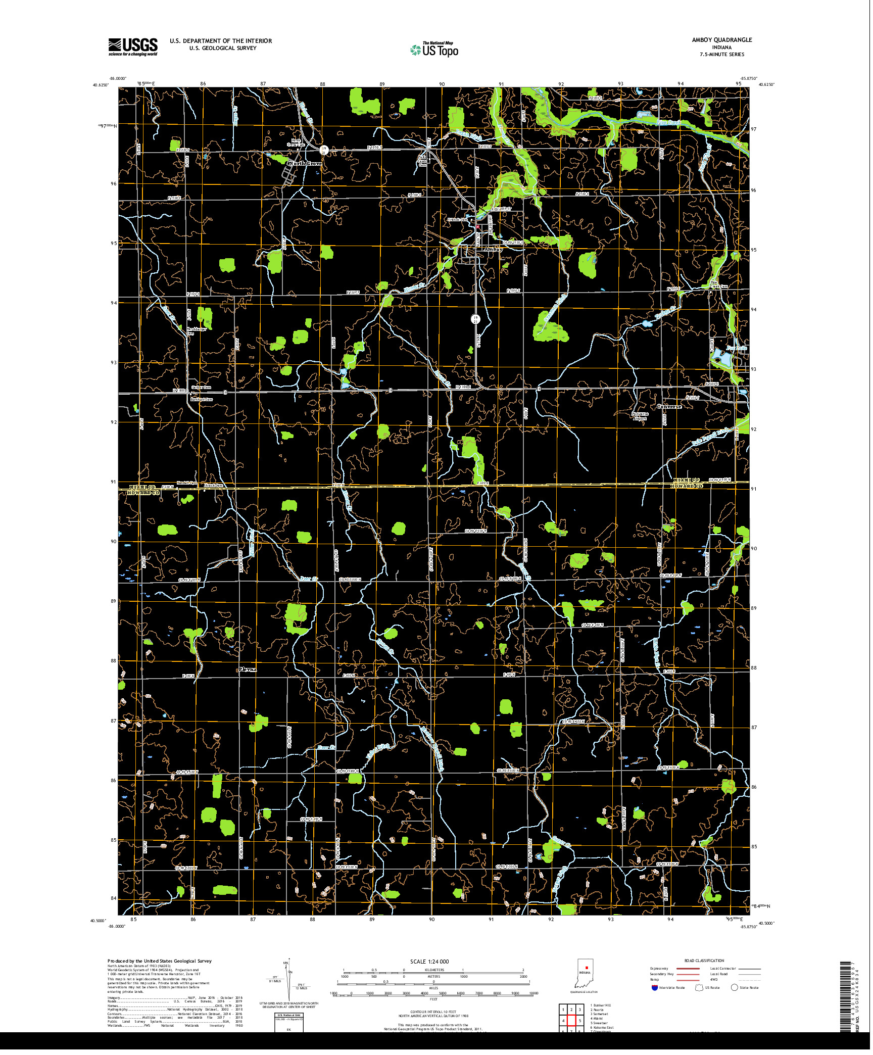 USGS US TOPO 7.5-MINUTE MAP FOR AMBOY, IN 2019