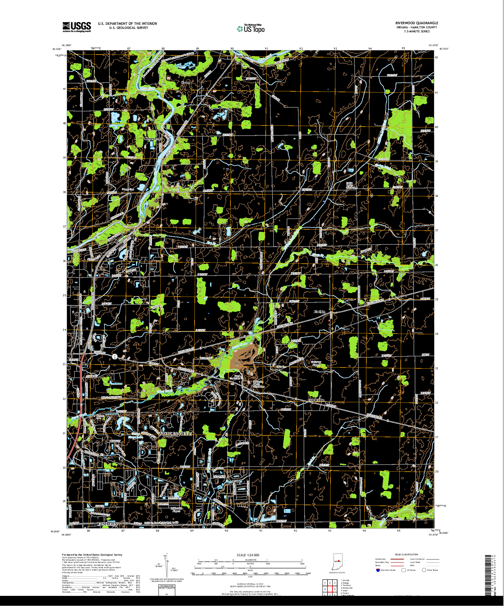 USGS US TOPO 7.5-MINUTE MAP FOR RIVERWOOD, IN 2019