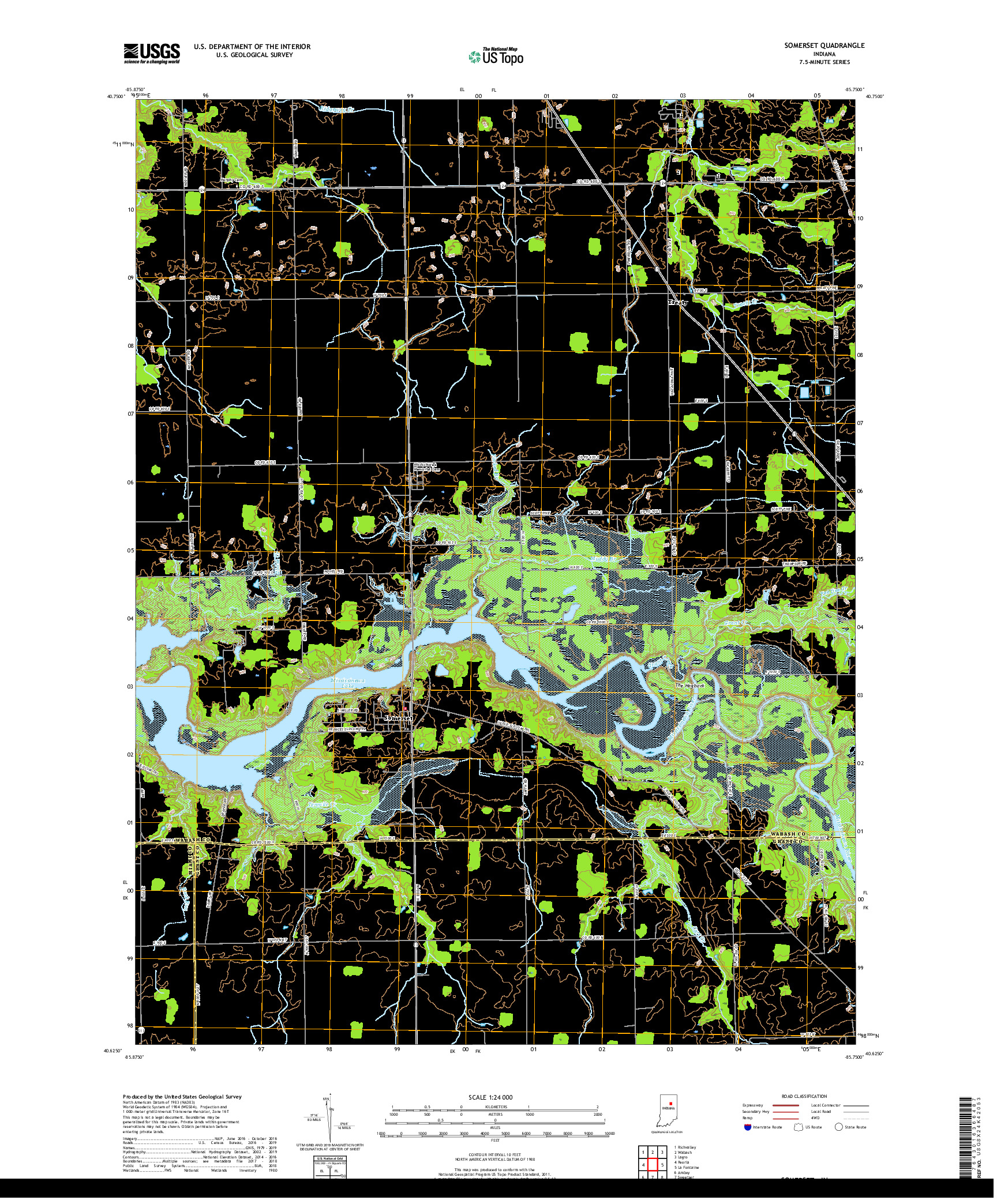 USGS US TOPO 7.5-MINUTE MAP FOR SOMERSET, IN 2019