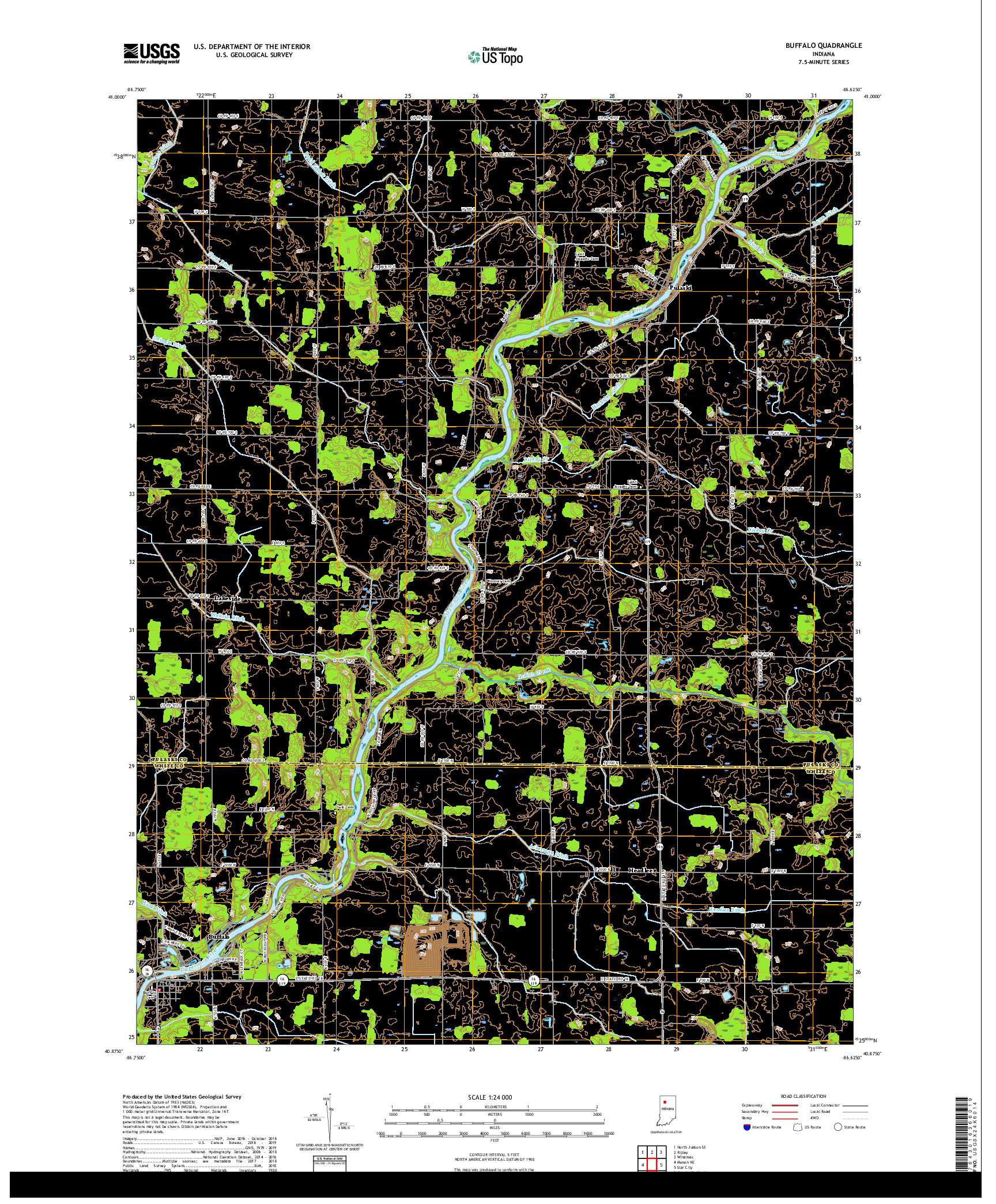 USGS US TOPO 7.5-MINUTE MAP FOR BUFFALO, IN 2019