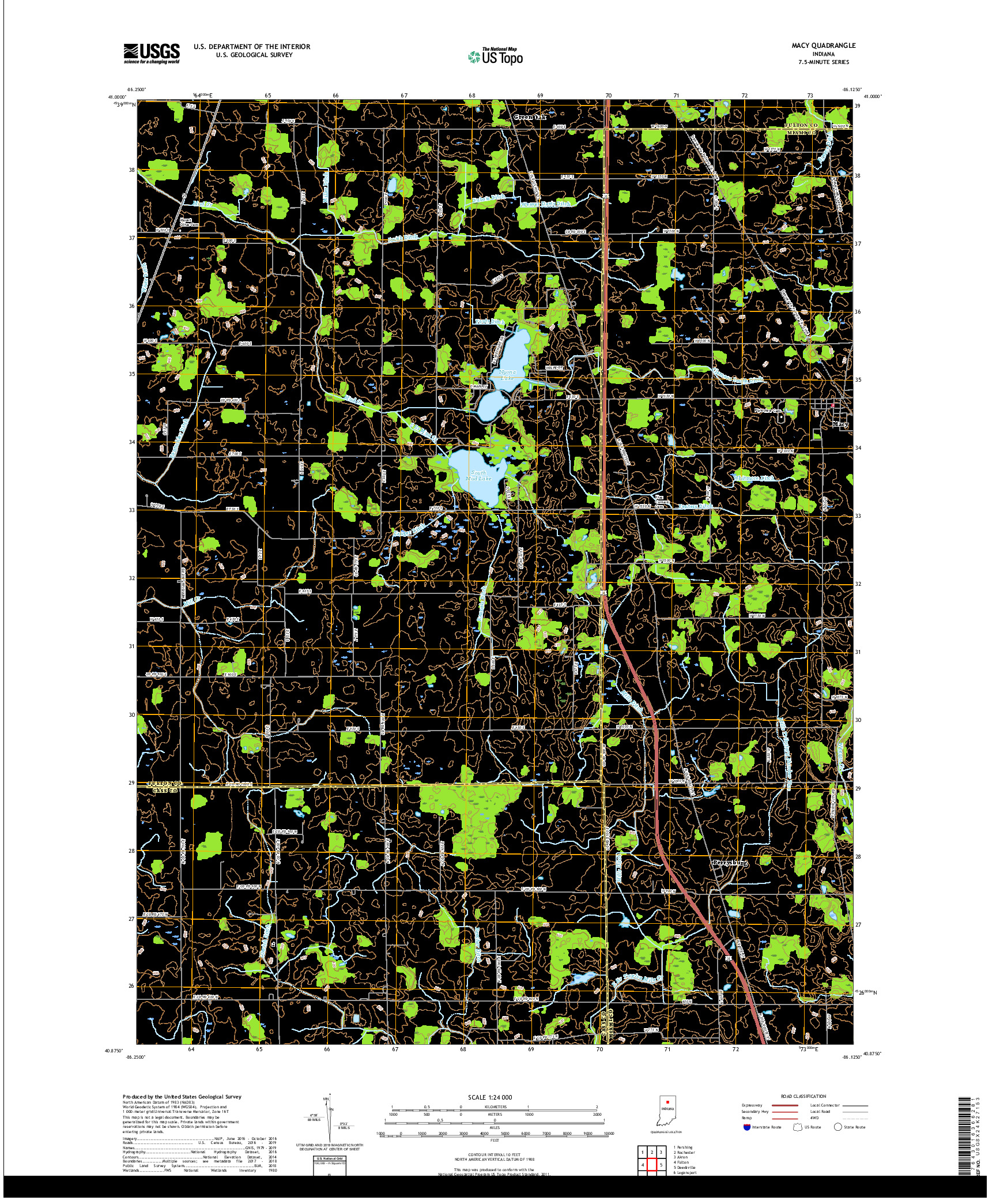 USGS US TOPO 7.5-MINUTE MAP FOR MACY, IN 2019