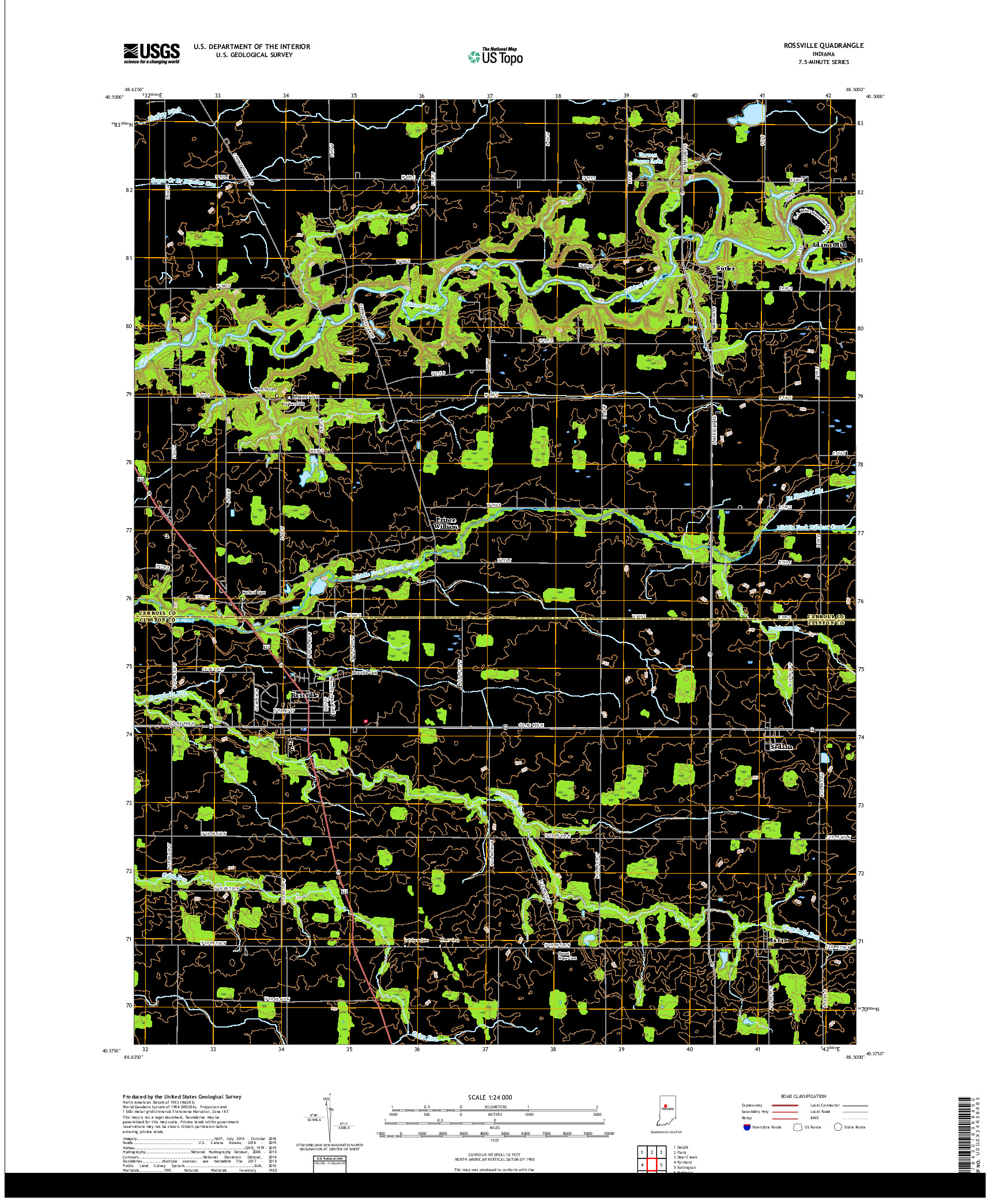 USGS US TOPO 7.5-MINUTE MAP FOR ROSSVILLE, IN 2019