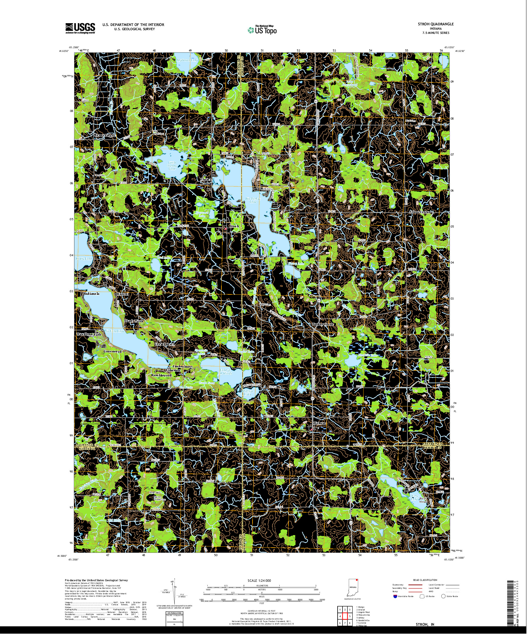 USGS US TOPO 7.5-MINUTE MAP FOR STROH, IN 2019