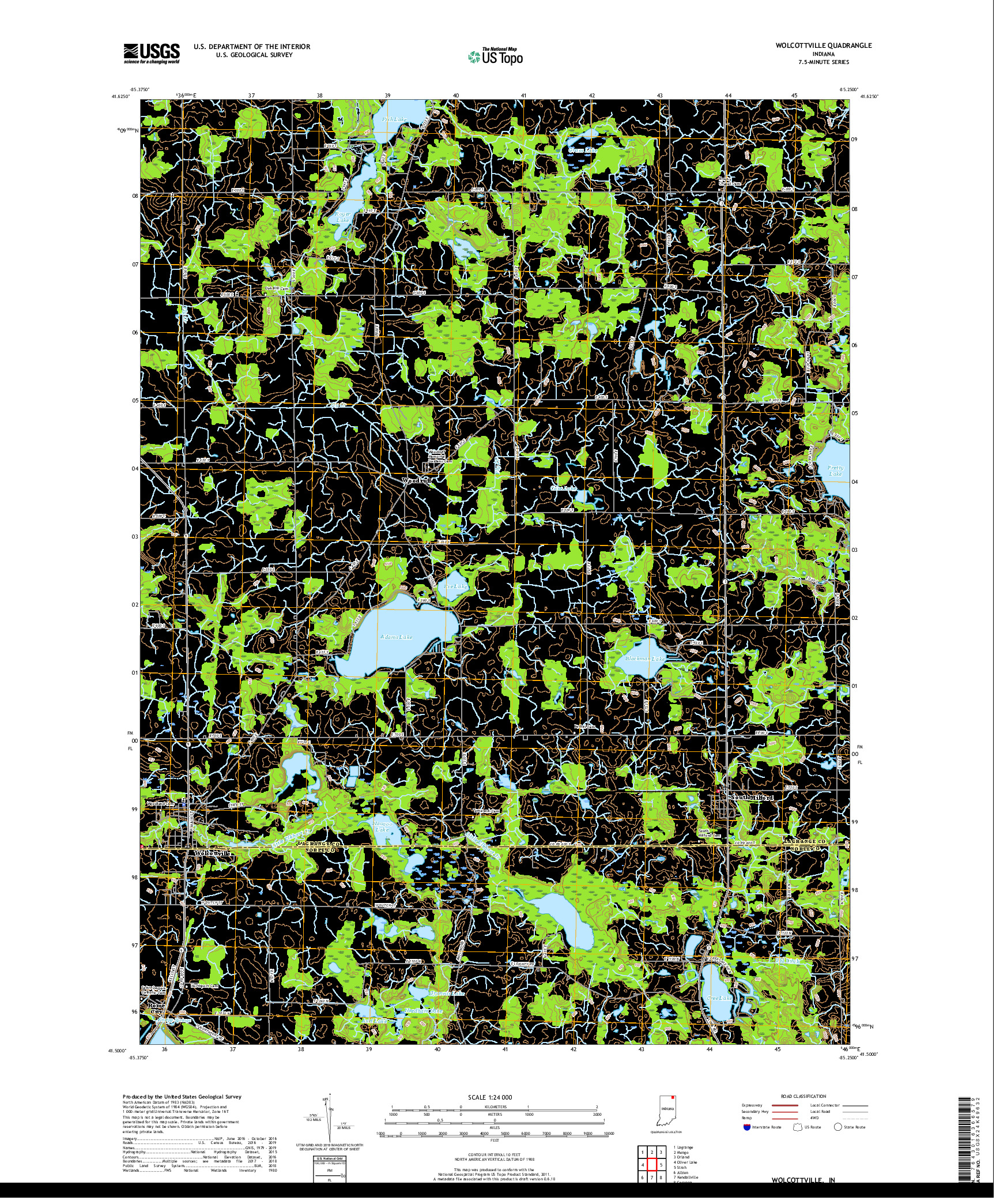 USGS US TOPO 7.5-MINUTE MAP FOR WOLCOTTVILLE, IN 2019