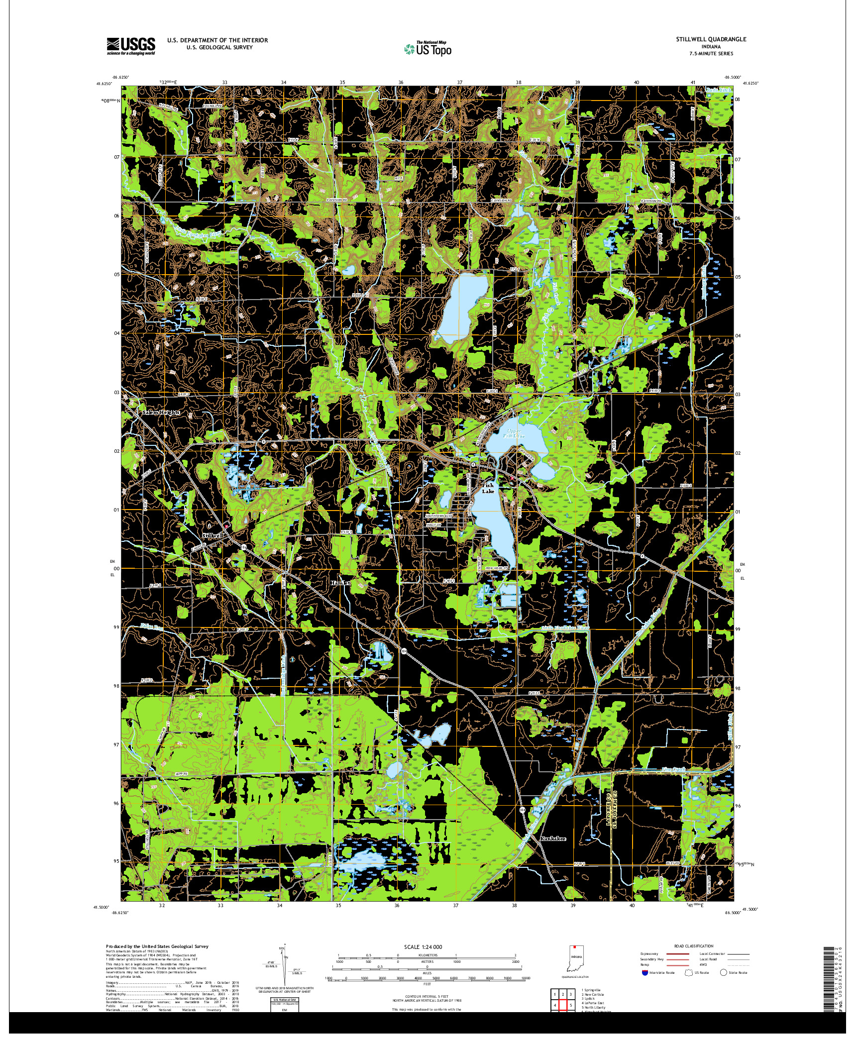 USGS US TOPO 7.5-MINUTE MAP FOR STILLWELL, IN 2019