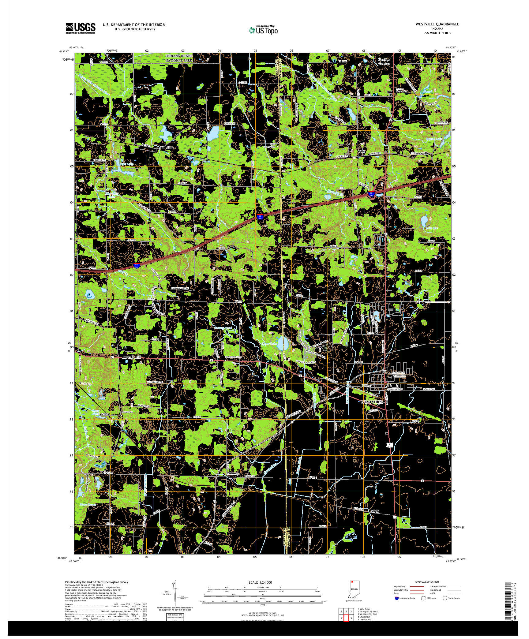 USGS US TOPO 7.5-MINUTE MAP FOR WESTVILLE, IN 2019