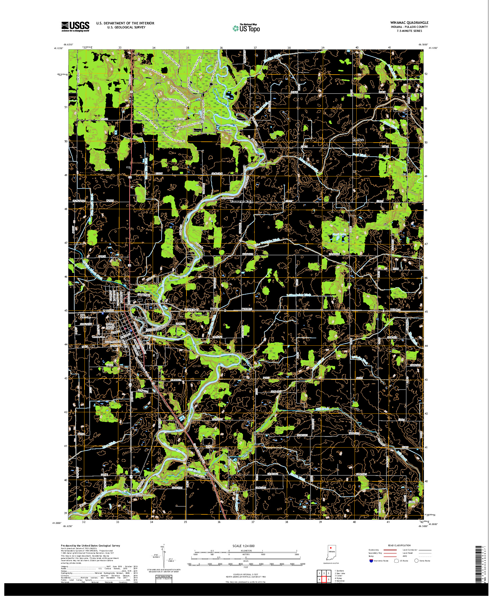 USGS US TOPO 7.5-MINUTE MAP FOR WINAMAC, IN 2019