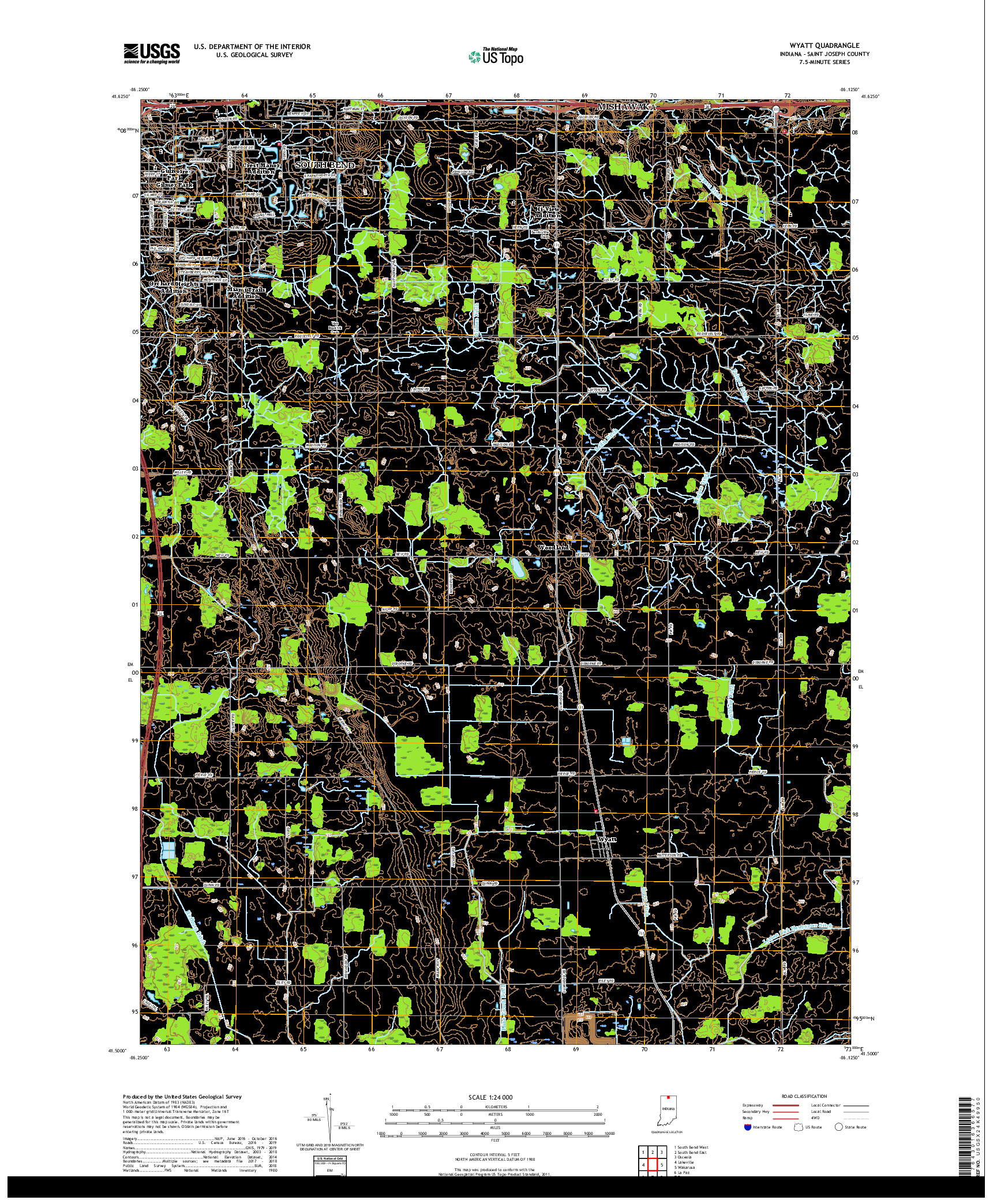 USGS US TOPO 7.5-MINUTE MAP FOR WYATT, IN 2019