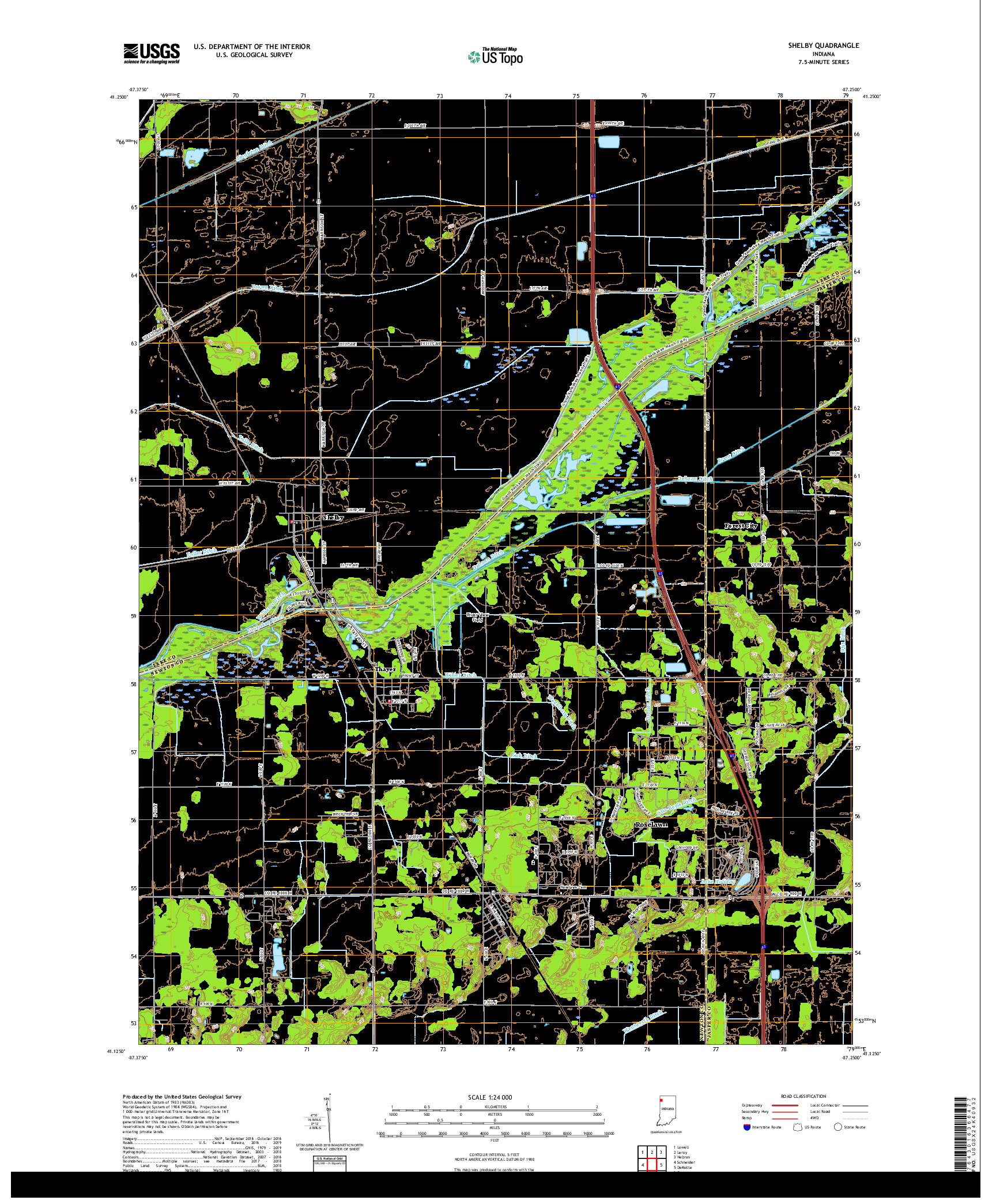 USGS US TOPO 7.5-MINUTE MAP FOR SHELBY, IN 2019