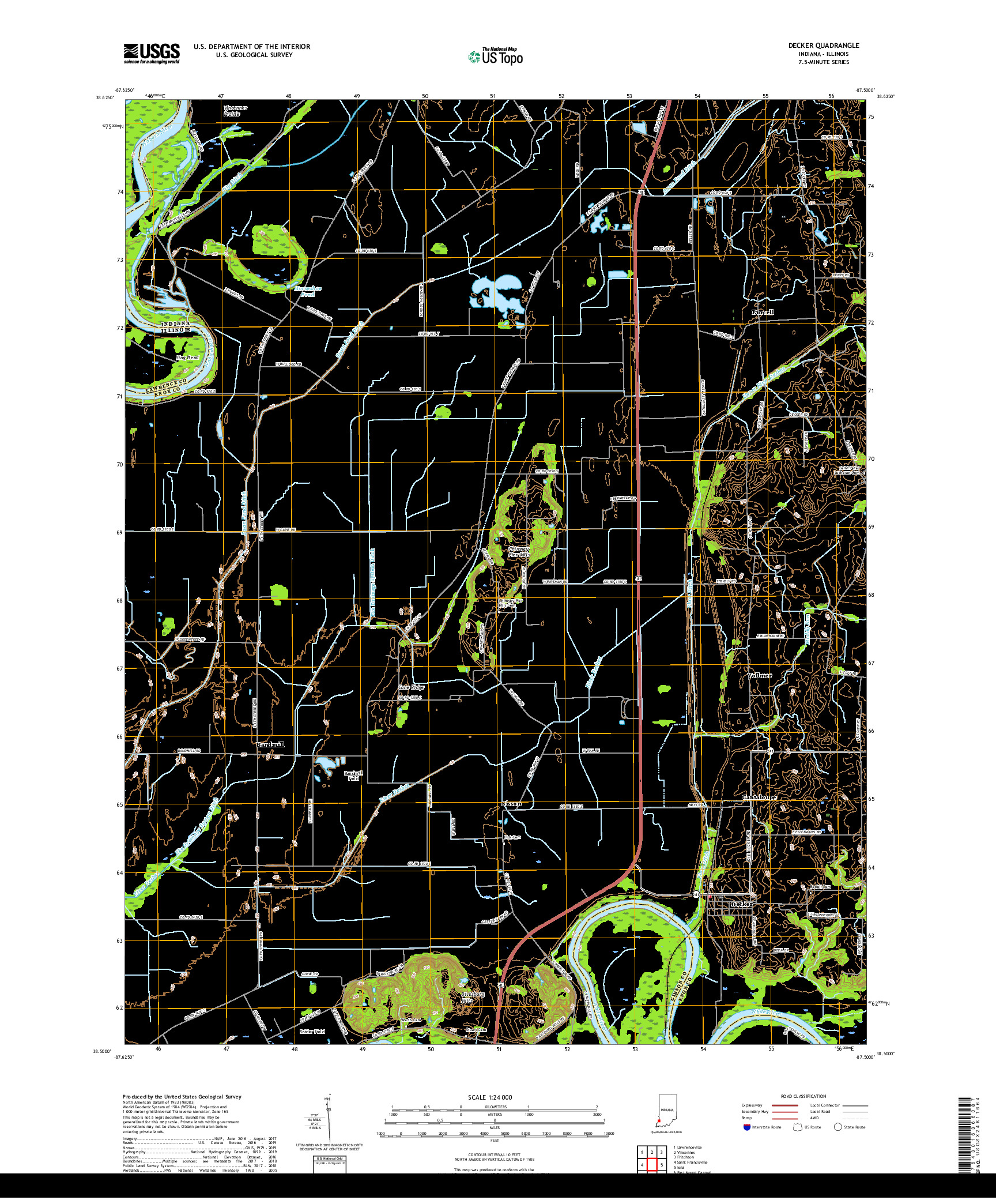 USGS US TOPO 7.5-MINUTE MAP FOR DECKER, IN,IL 2019