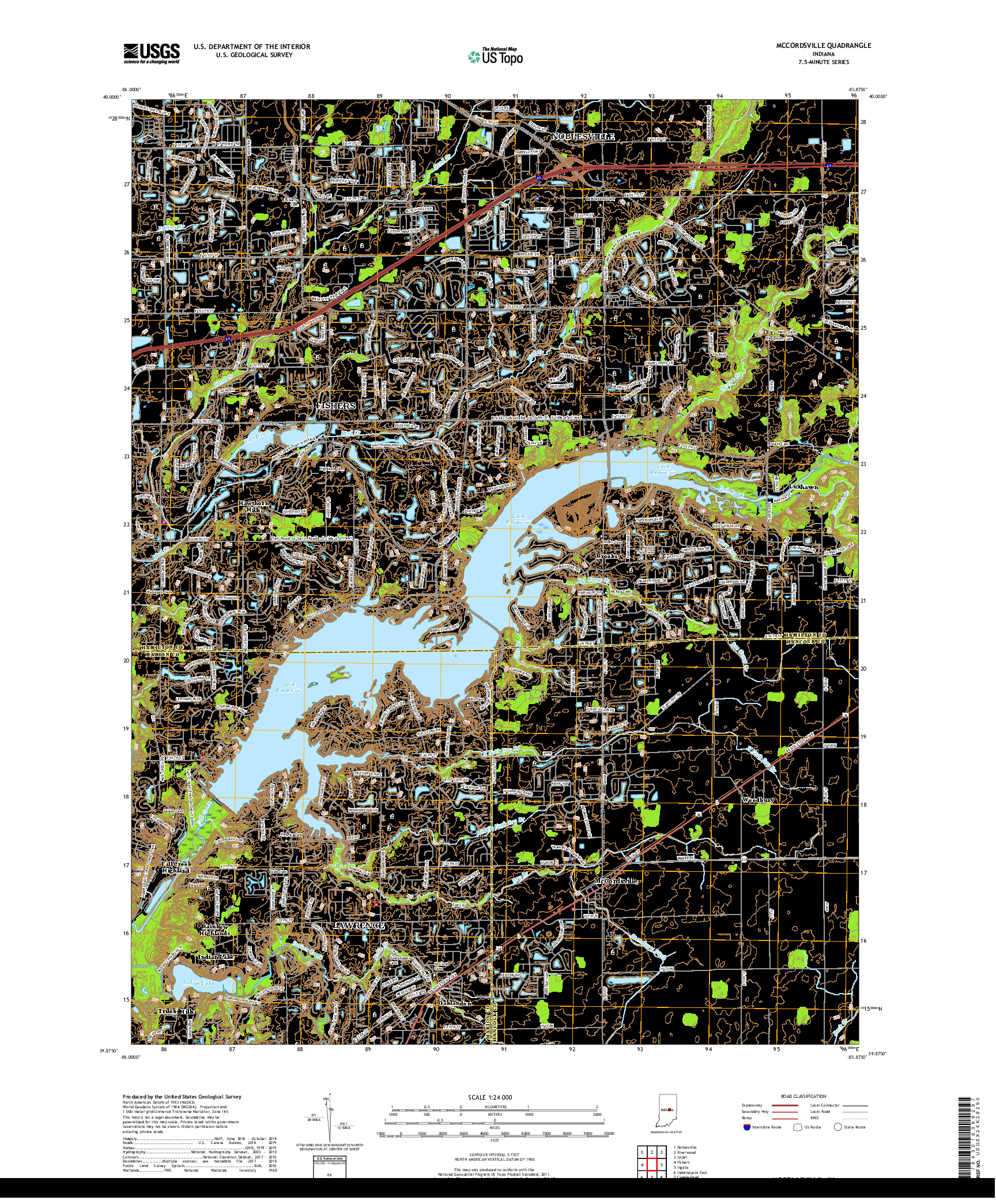 USGS US TOPO 7.5-MINUTE MAP FOR MCCORDSVILLE, IN 2019