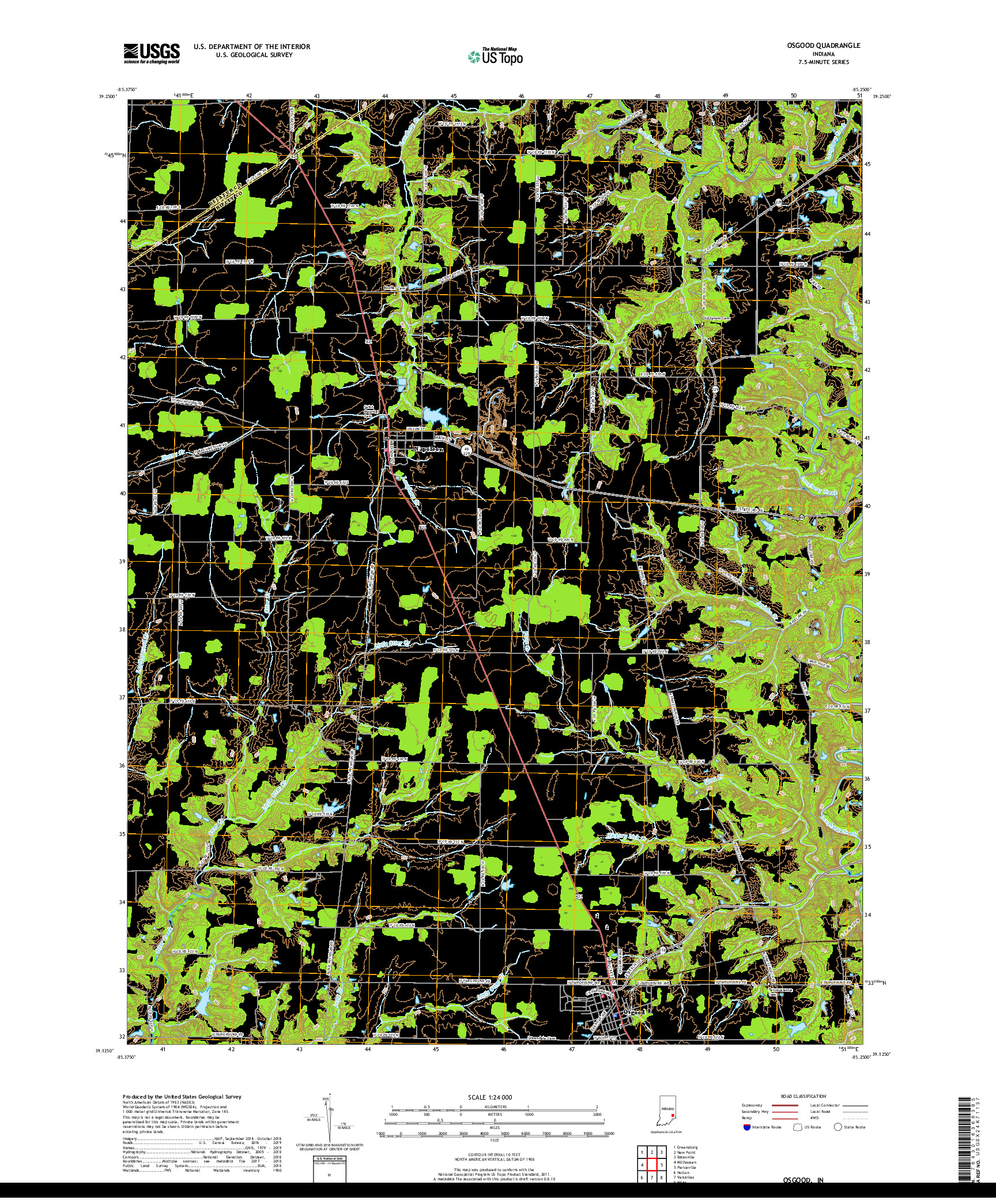 USGS US TOPO 7.5-MINUTE MAP FOR OSGOOD, IN 2019