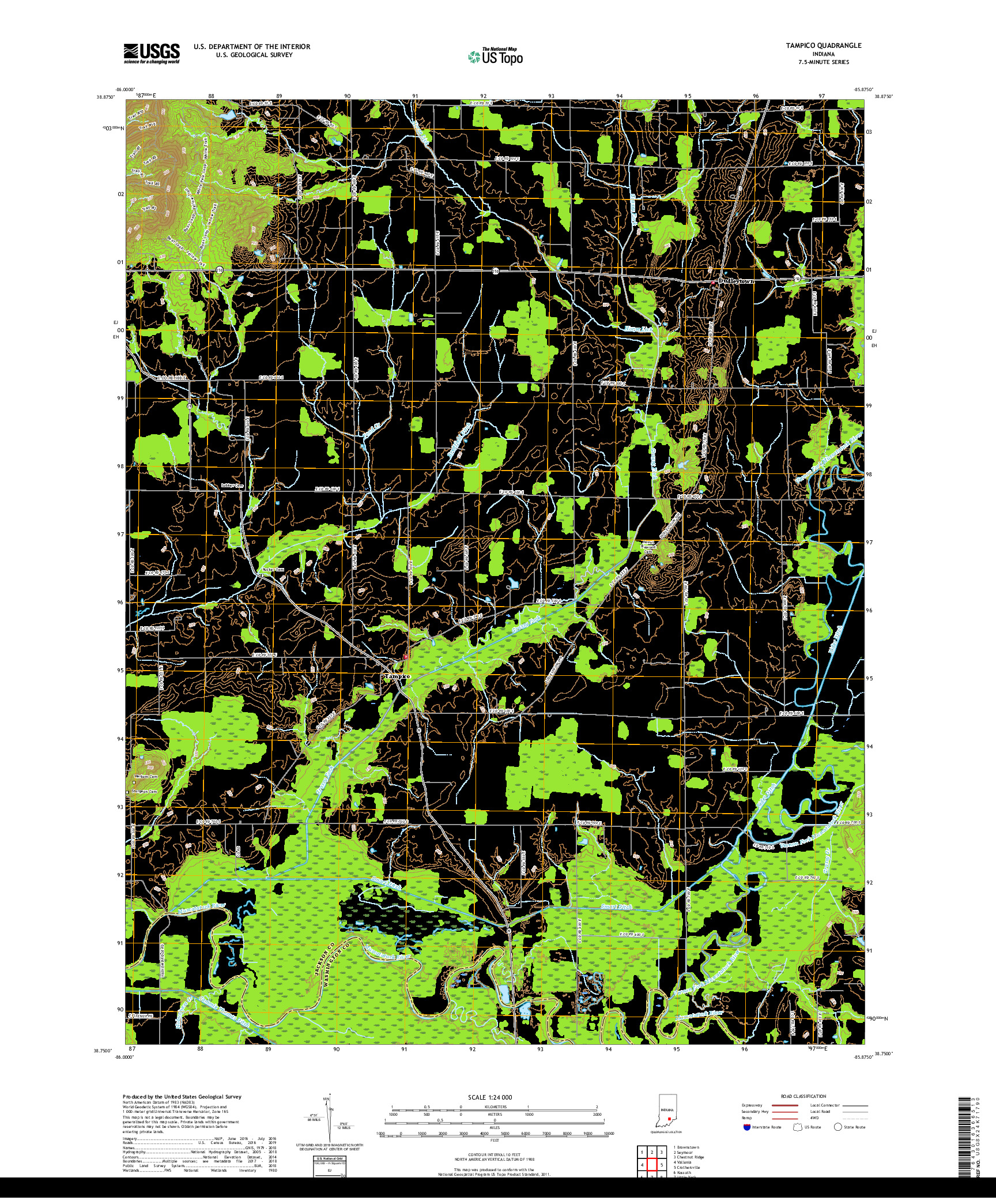 USGS US TOPO 7.5-MINUTE MAP FOR TAMPICO, IN 2019