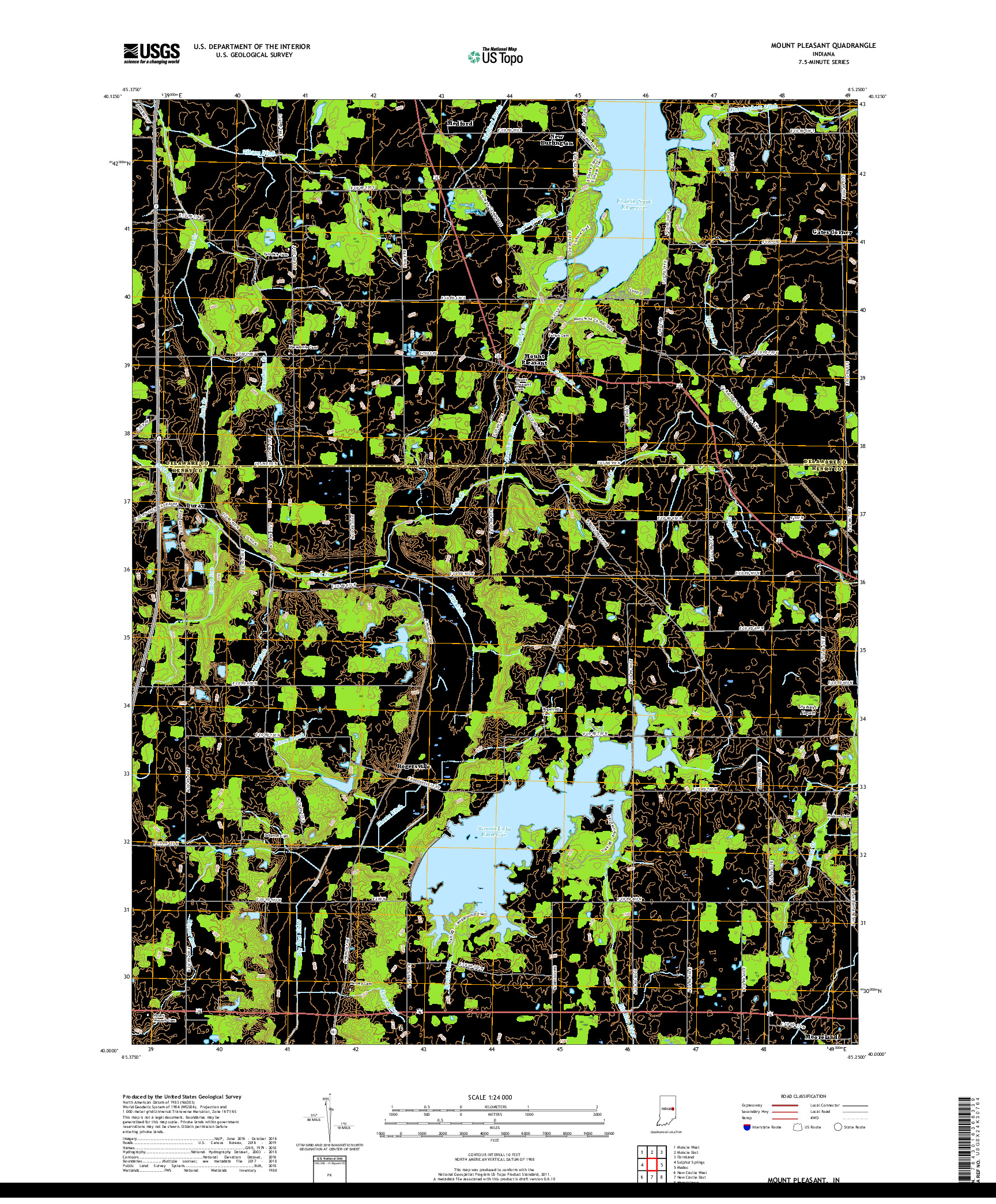 USGS US TOPO 7.5-MINUTE MAP FOR MOUNT PLEASANT, IN 2019