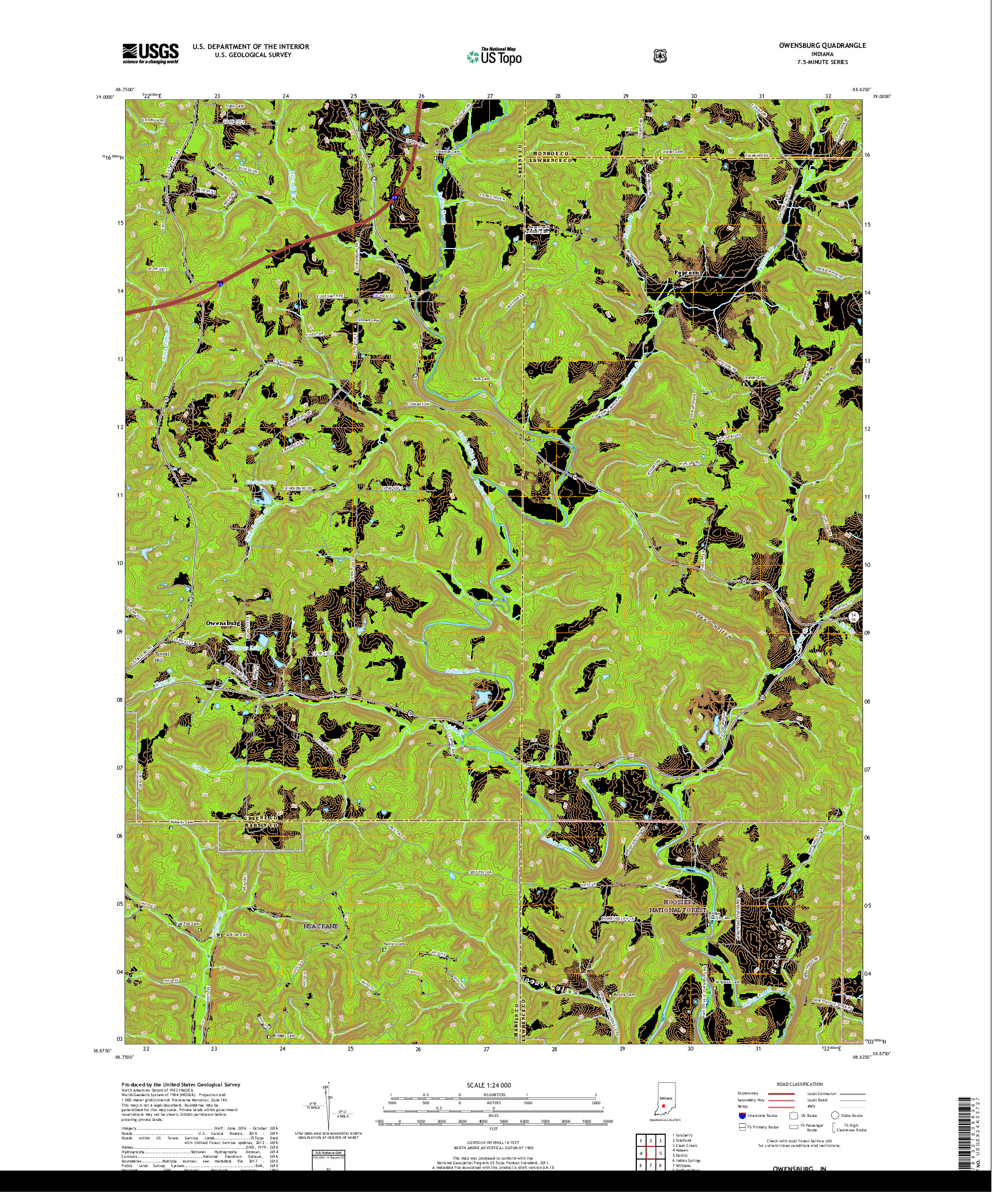 USGS US TOPO 7.5-MINUTE MAP FOR OWENSBURG, IN 2019