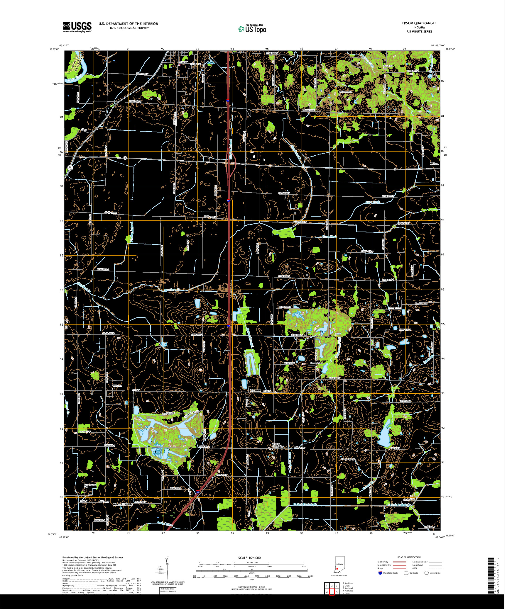 USGS US TOPO 7.5-MINUTE MAP FOR EPSOM, IN 2019