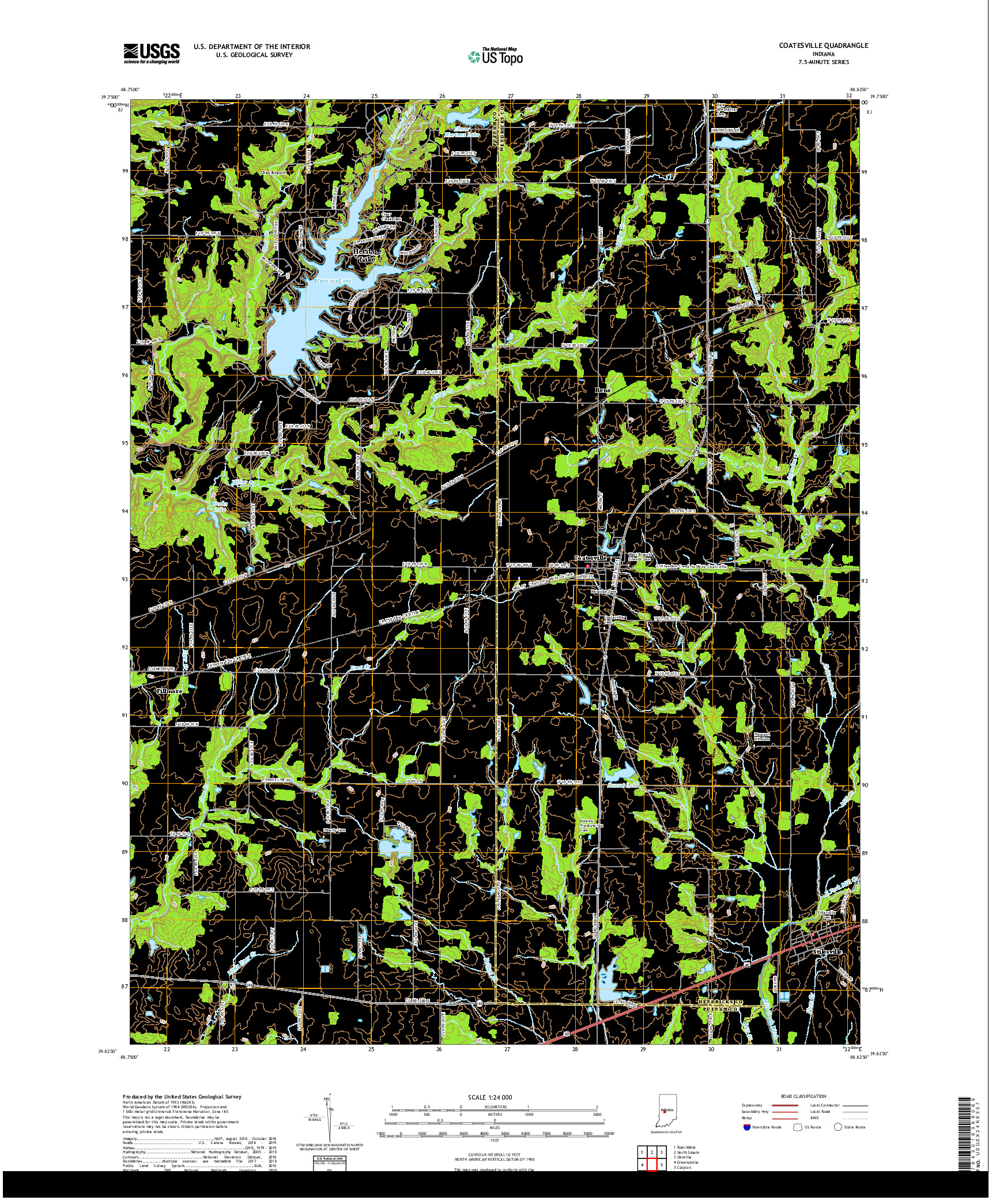 USGS US TOPO 7.5-MINUTE MAP FOR COATESVILLE, IN 2019